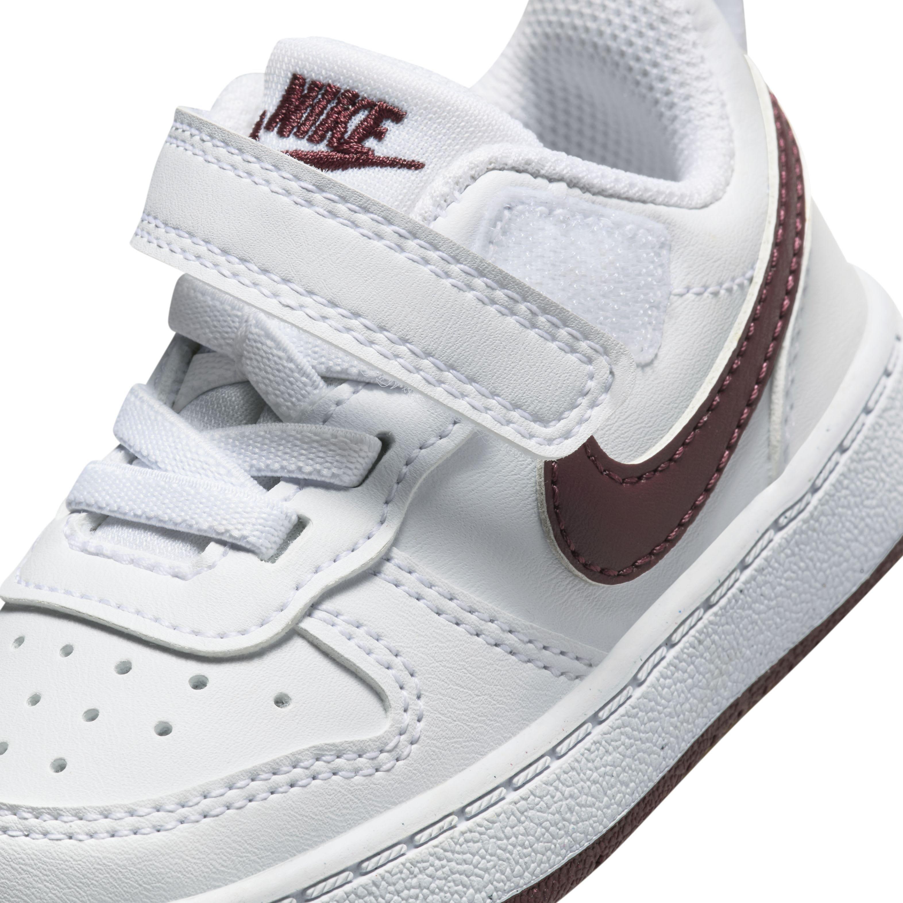 Nike Court Borough Low Recraft "White/Burgundy Crush" Infant Boys' Shoe - WHITE/BURGUNDY Thumbnail View 7