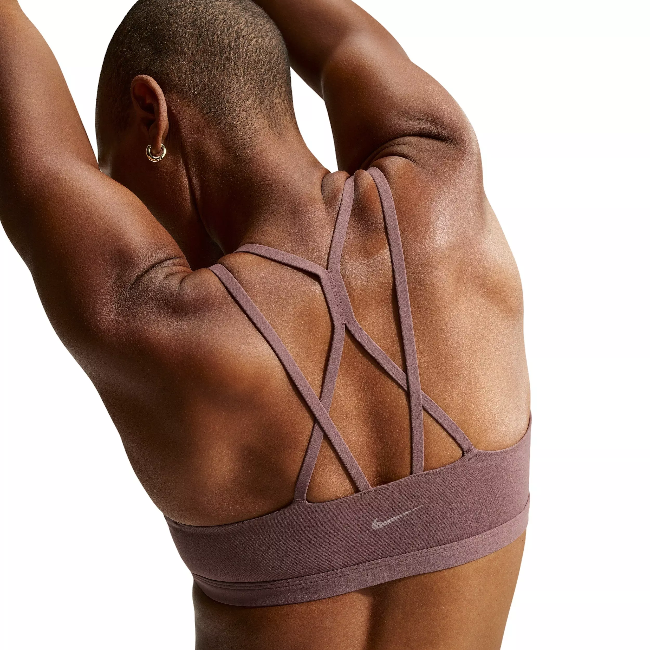 Nike Women's Zenvy Strappy Light-Support Padded Sports Bra -Tattoo Purple - TATTOO PURPLE