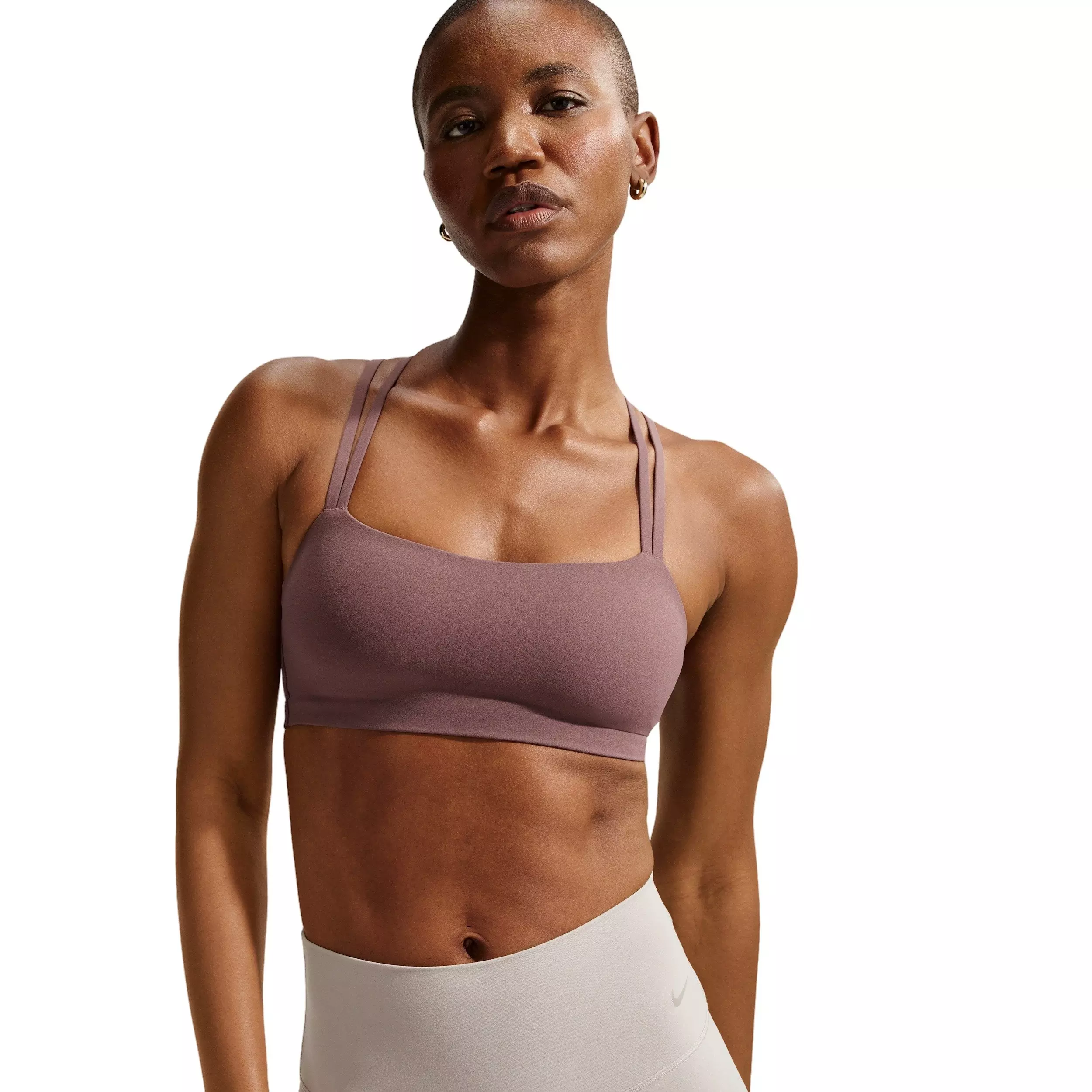 Nike Women's Zenvy Strappy Light-Support Padded Sports Bra -Tattoo Purple - TATTOO PURPLE