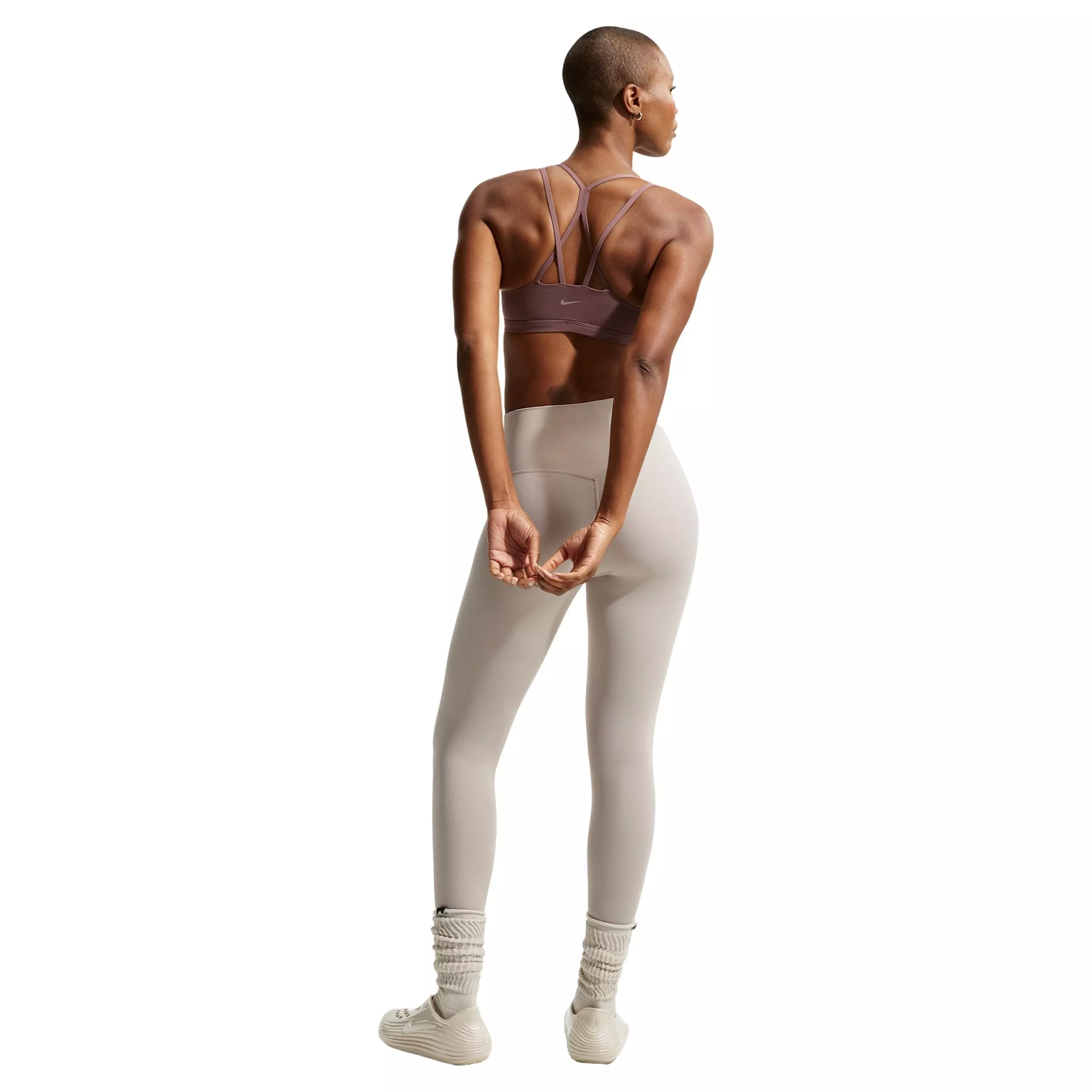 Nike Women's Zenvy Strappy Light-Support Padded Sports Bra -Tattoo Purple - TATTOO PURPLE