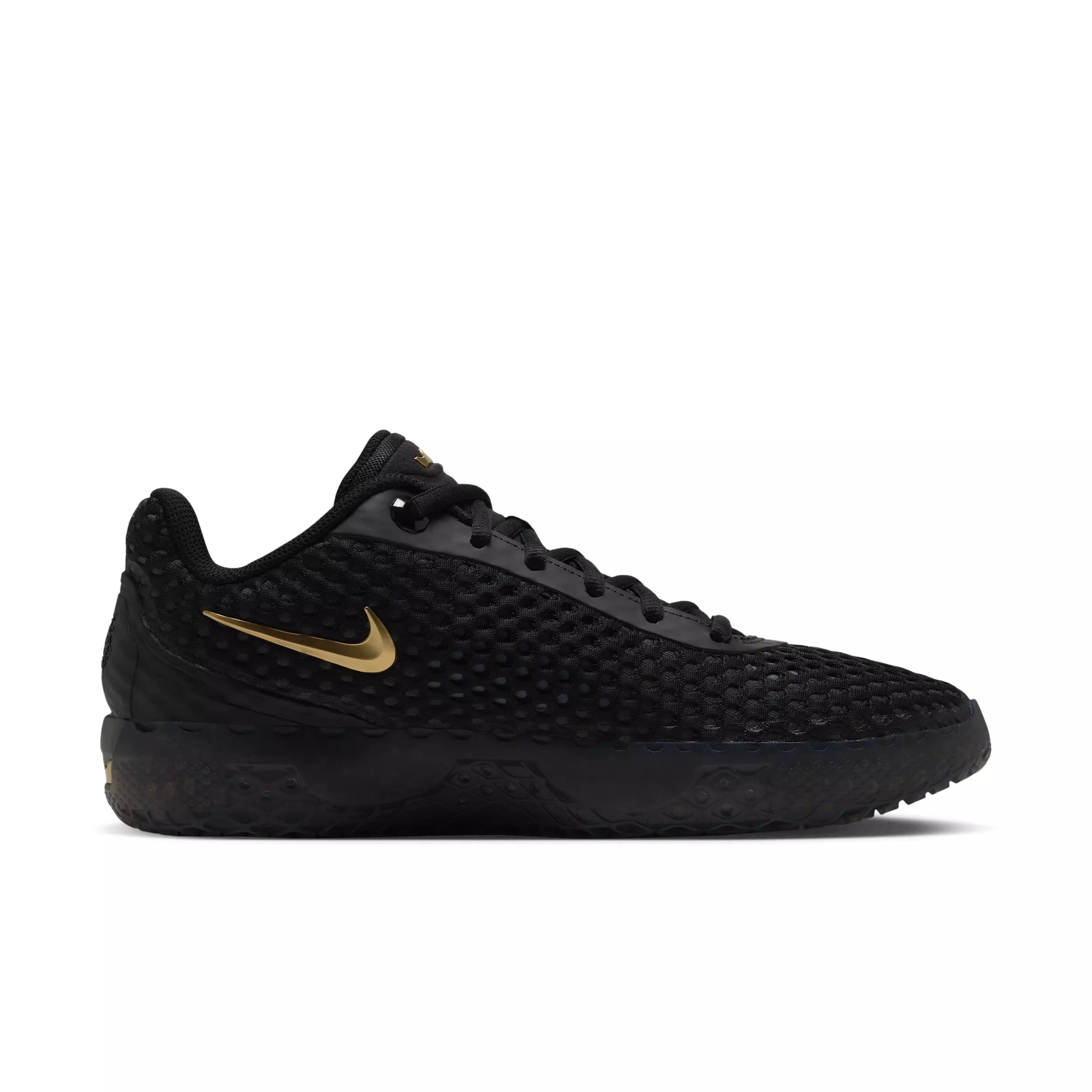 Nike LeBron Witness X "Black/Black/Iron Grey/Metallic Gold" Men's Basketball Shoe - BLACK/BLACK/GREY/GOLD