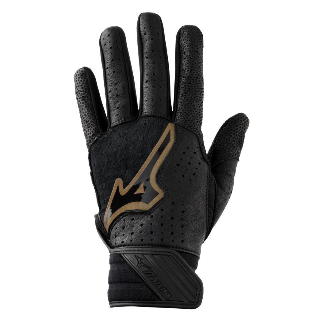 Mizuno Pro Select Fastpitch Softball Batting Gloves - BLACK/GOLD Thumbnail View 1