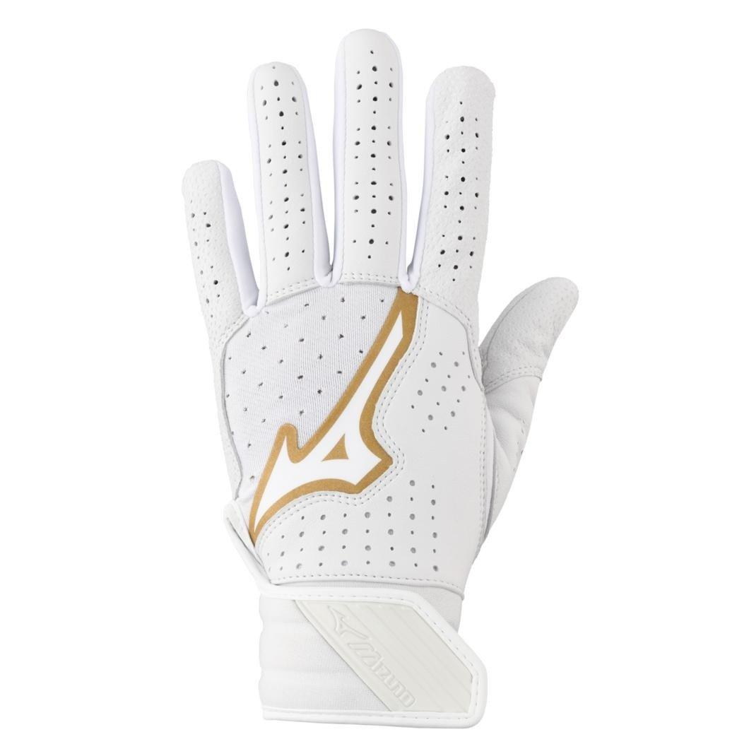 Mizuno Pro Select Fastpitch Softball Batting Gloves - WHITE Thumbnail View 1