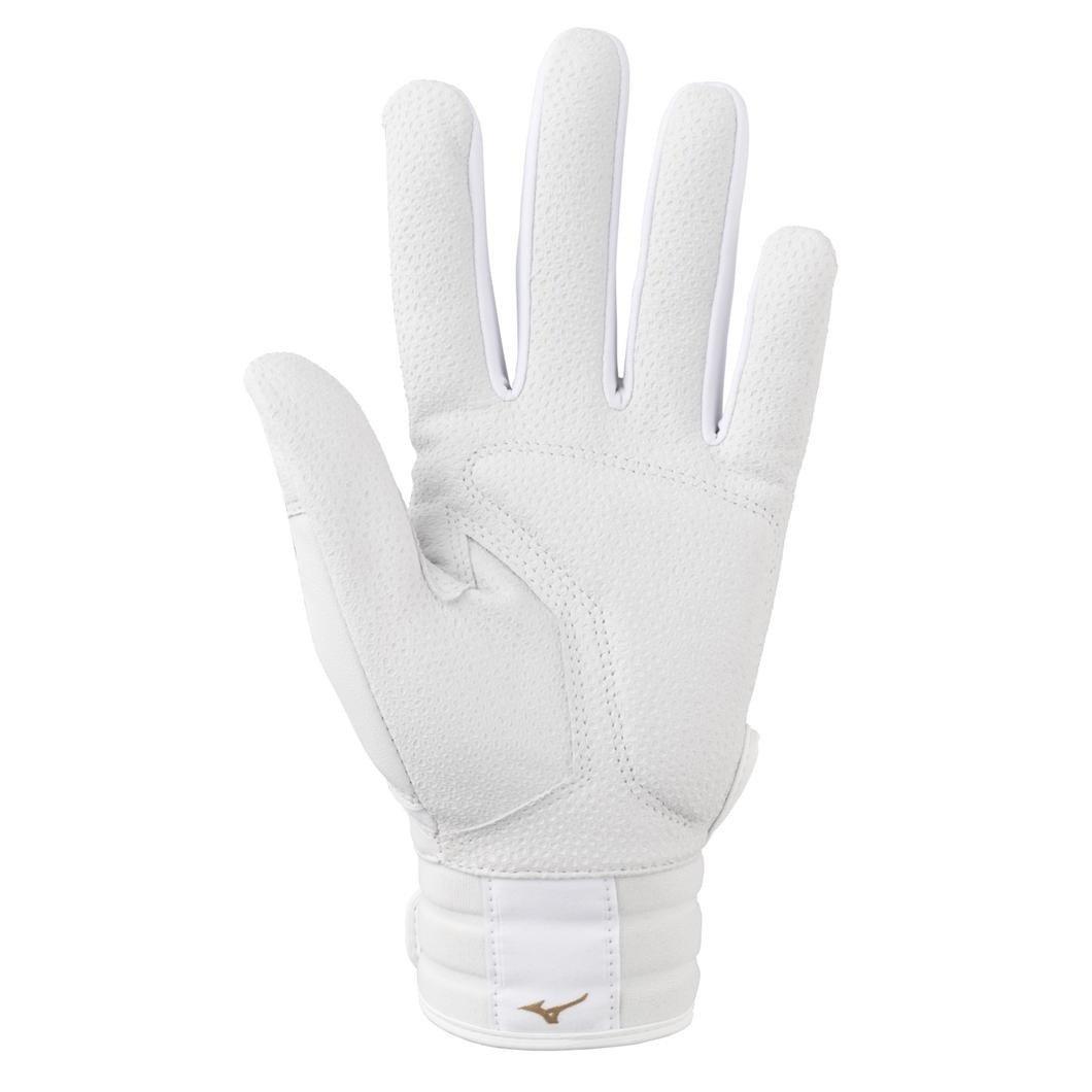 Mizuno Pro Select Fastpitch Softball Batting Gloves - WHITE Thumbnail View 2