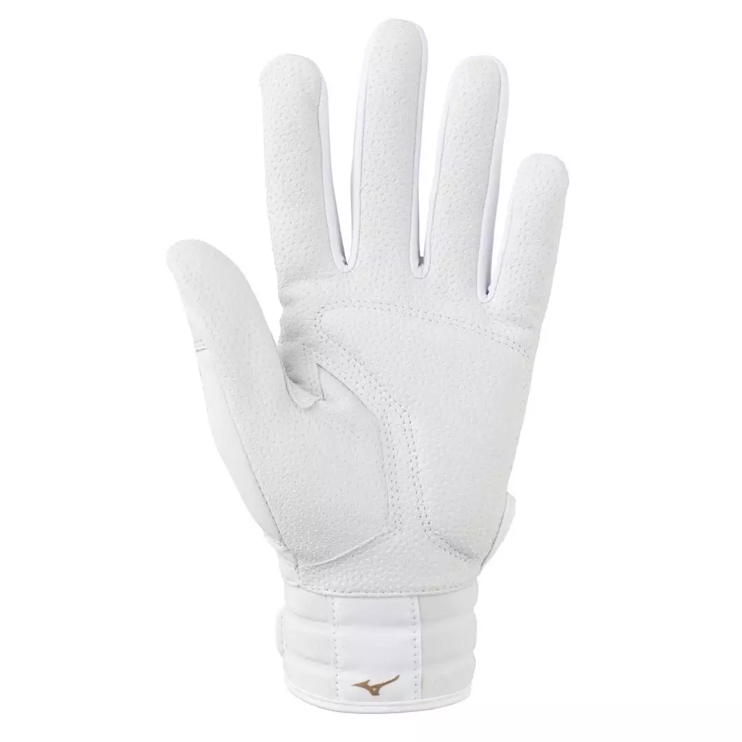 Mizuno Pro Select Fastpitch Softball Batting Gloves - WHITE