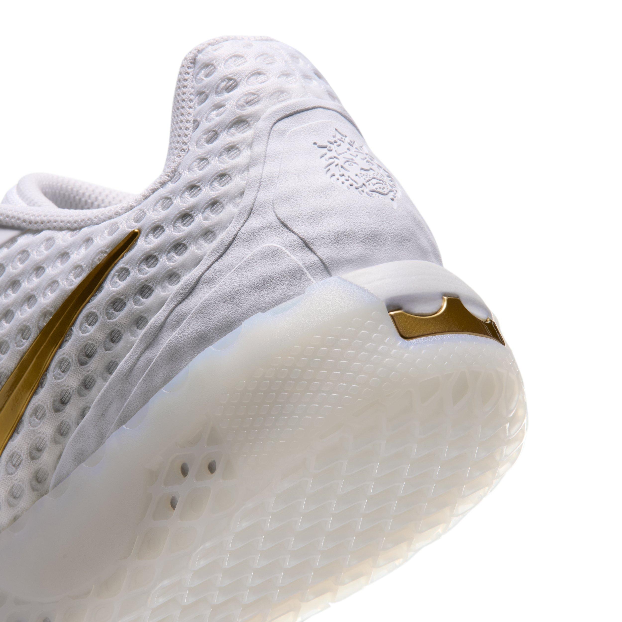 Nike LeBron Witness X "White/White/Photon Dust/Metallic Gold" Men's Basketball Shoe - WHITE/WHITE/DUST/GOLD