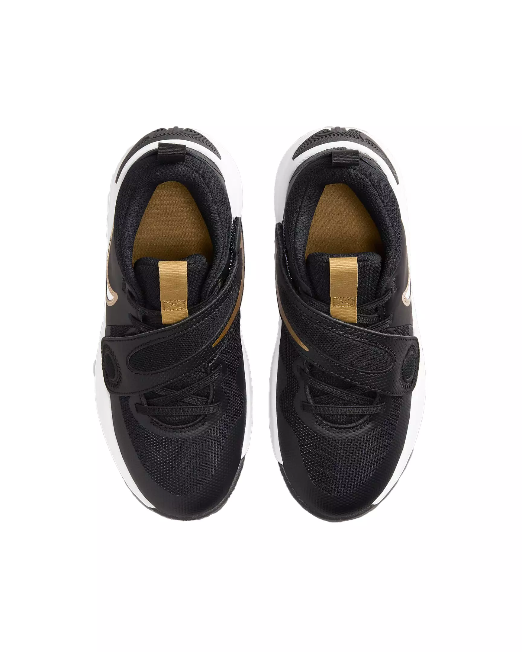 Nike Team Hustle D 11 "Black/White/Metallic Gold" Grade School Boys' Basketball Shoe - BLACK/WHITE/GOLD