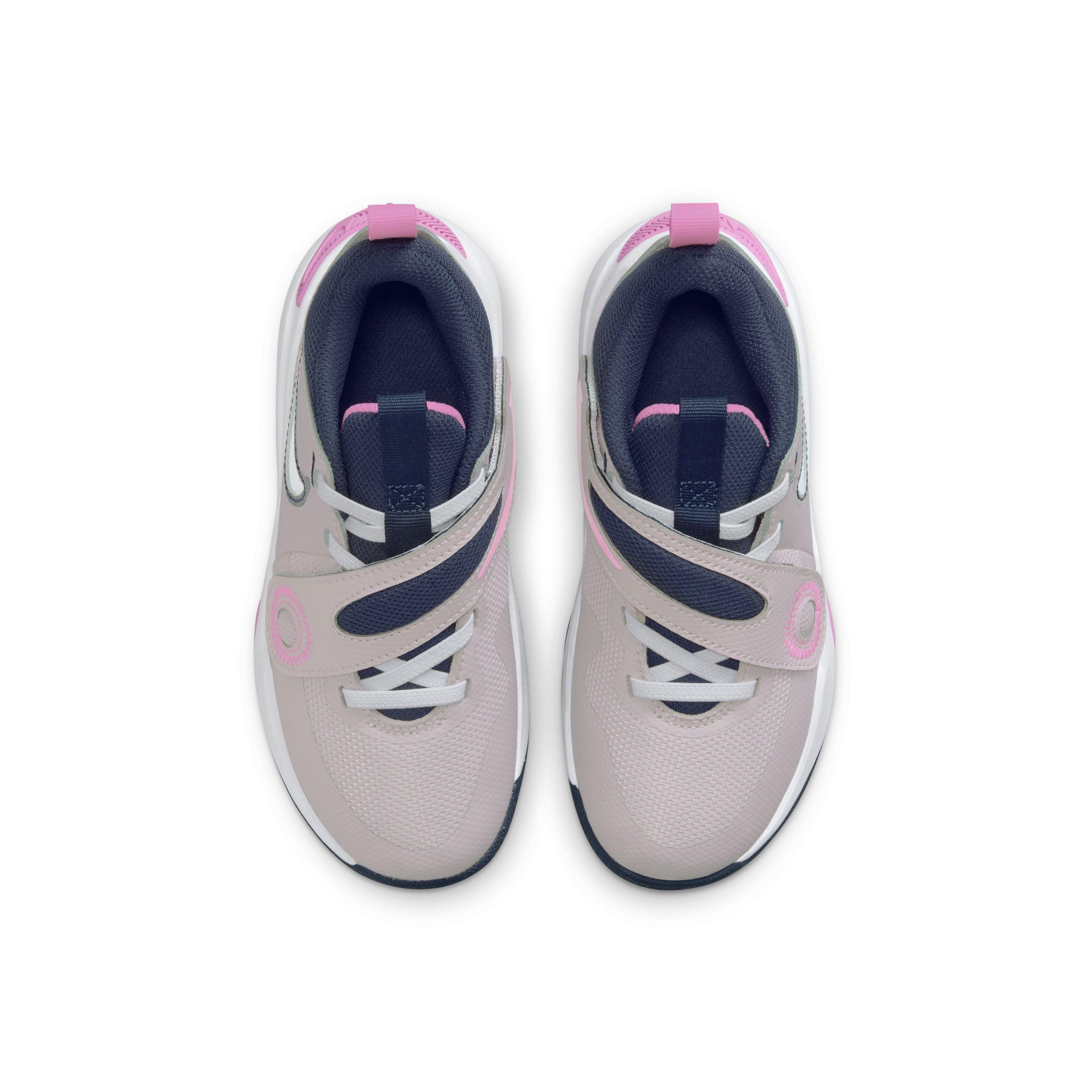 Nike Team Hustle D 11 "Platinum Violet/Playful Pink/Midnight Navy/White" Preschool Girls' Shoe - VIOLET/PINK/NAVY/WHITE Thumbnail View 4