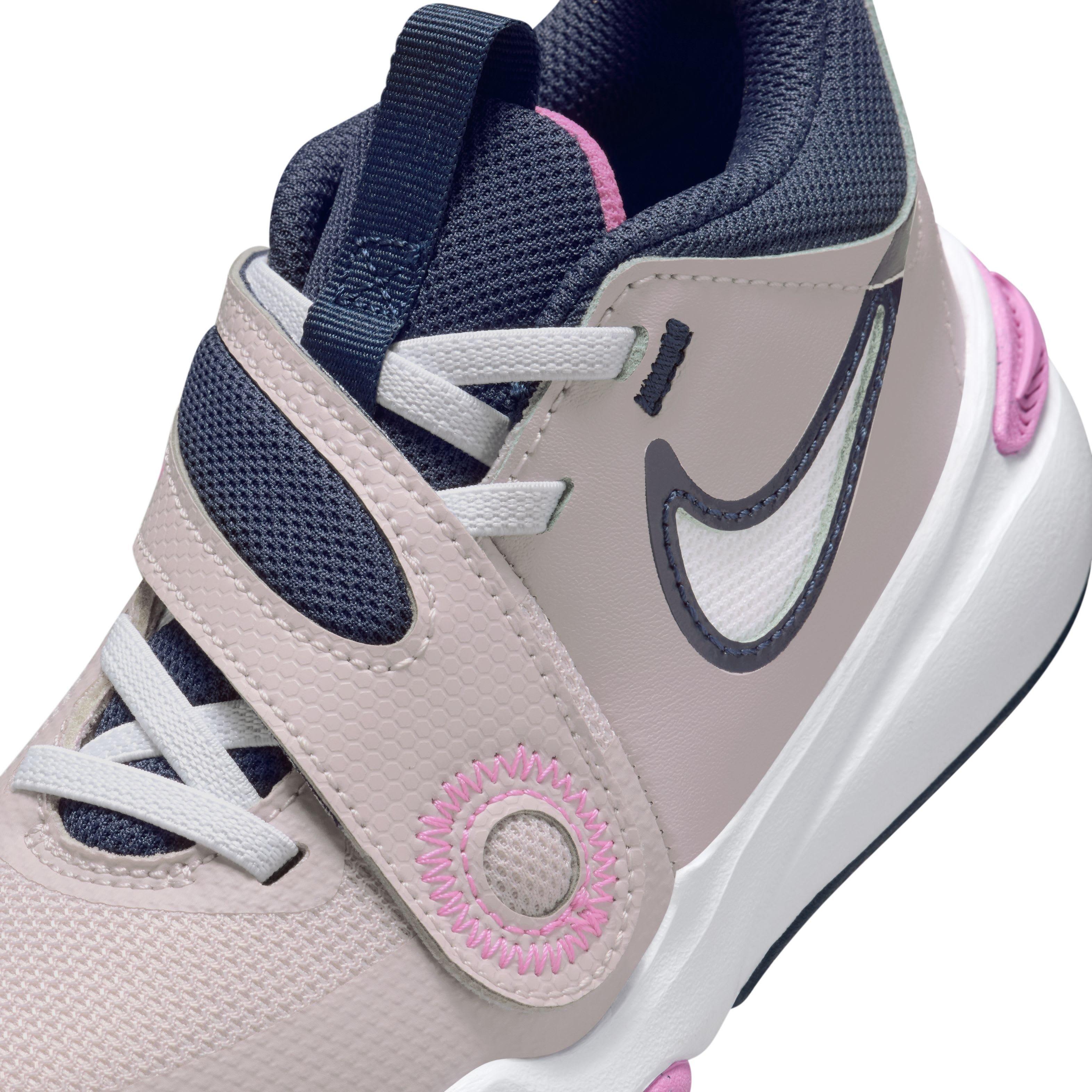 Nike Team Hustle D 11 "Platinum Violet/Playful Pink/Midnight Navy/White" Preschool Girls' Shoe - VIOLET/PINK/NAVY/WHITE Thumbnail View 7