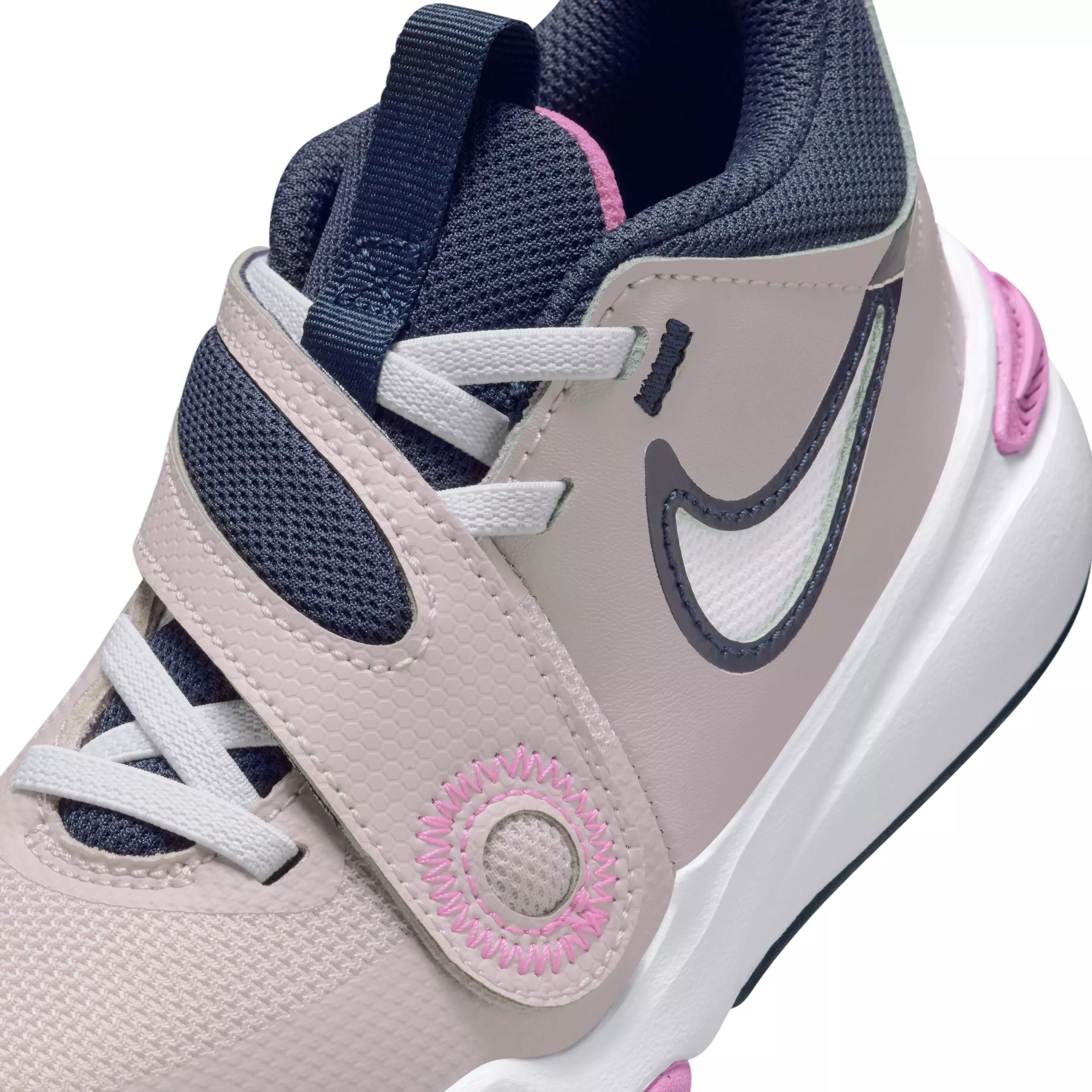 Nike Team Hustle D 11 "Platinum Violet/Playful Pink/Midnight Navy/White" Preschool Girls' Shoe - VIOLET/PINK/NAVY/WHITE