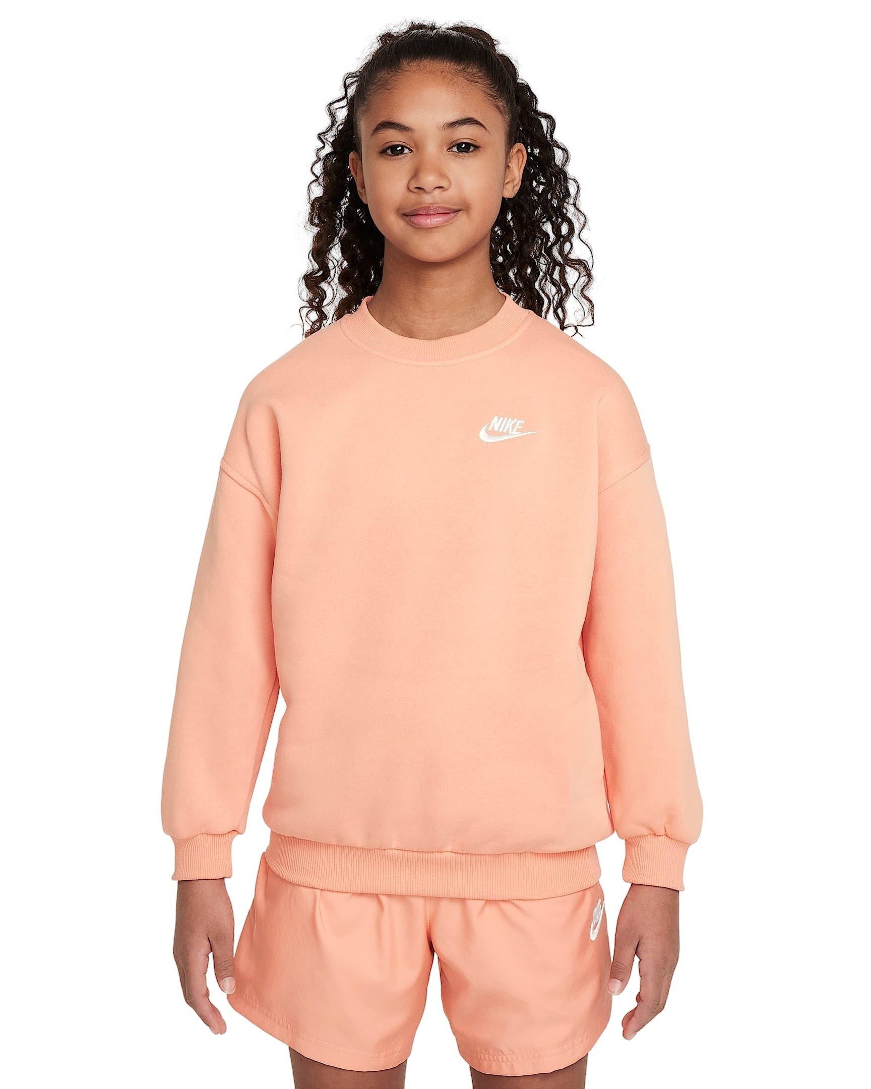 Nike Big Girls' Sportswear Club Fleece Oversized Crew LBR Sweatshirt - APRICOT Thumbnail View 1