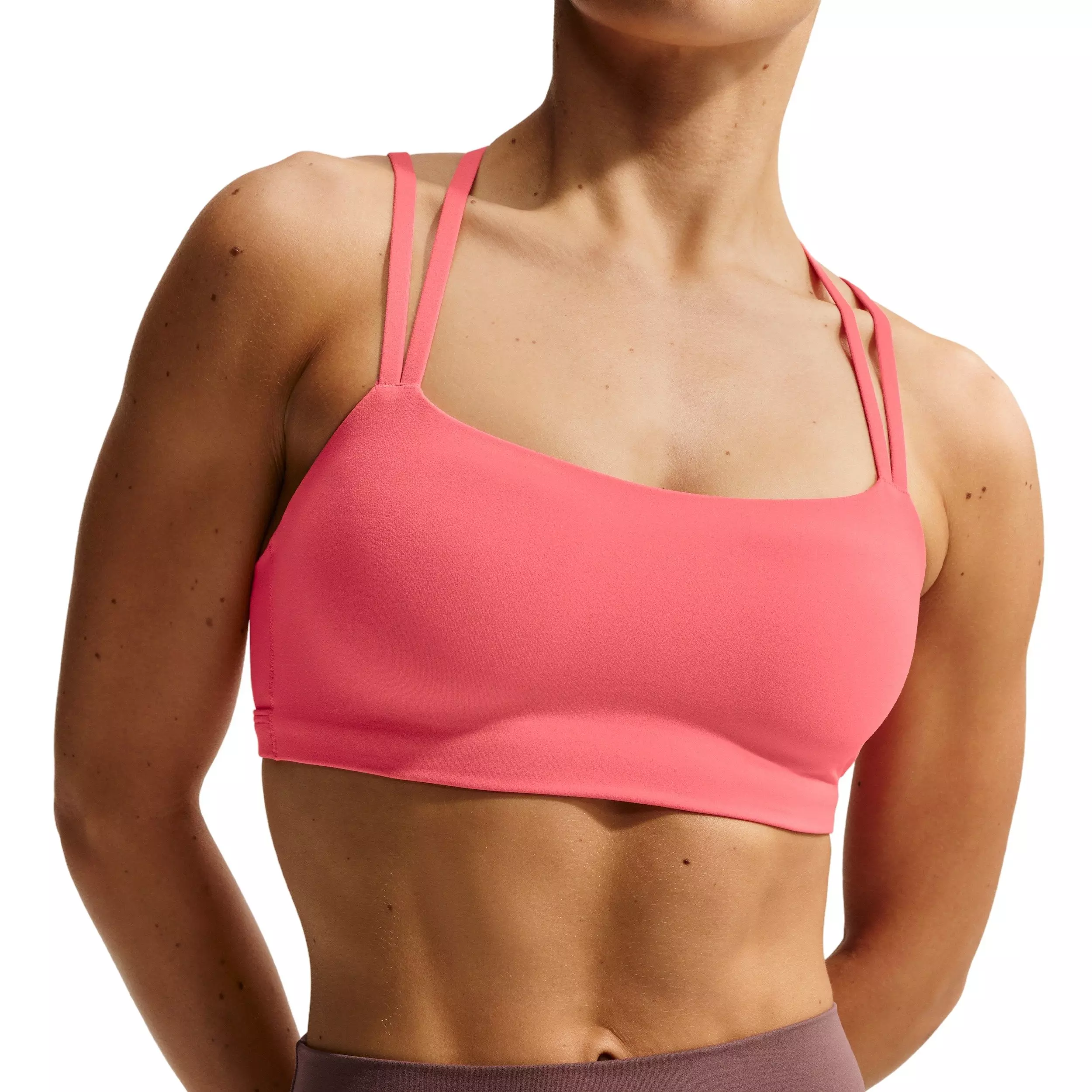 Nike Women's Zenvy Strappy Light-Support Padded Sports Bra -Coral - CORAL