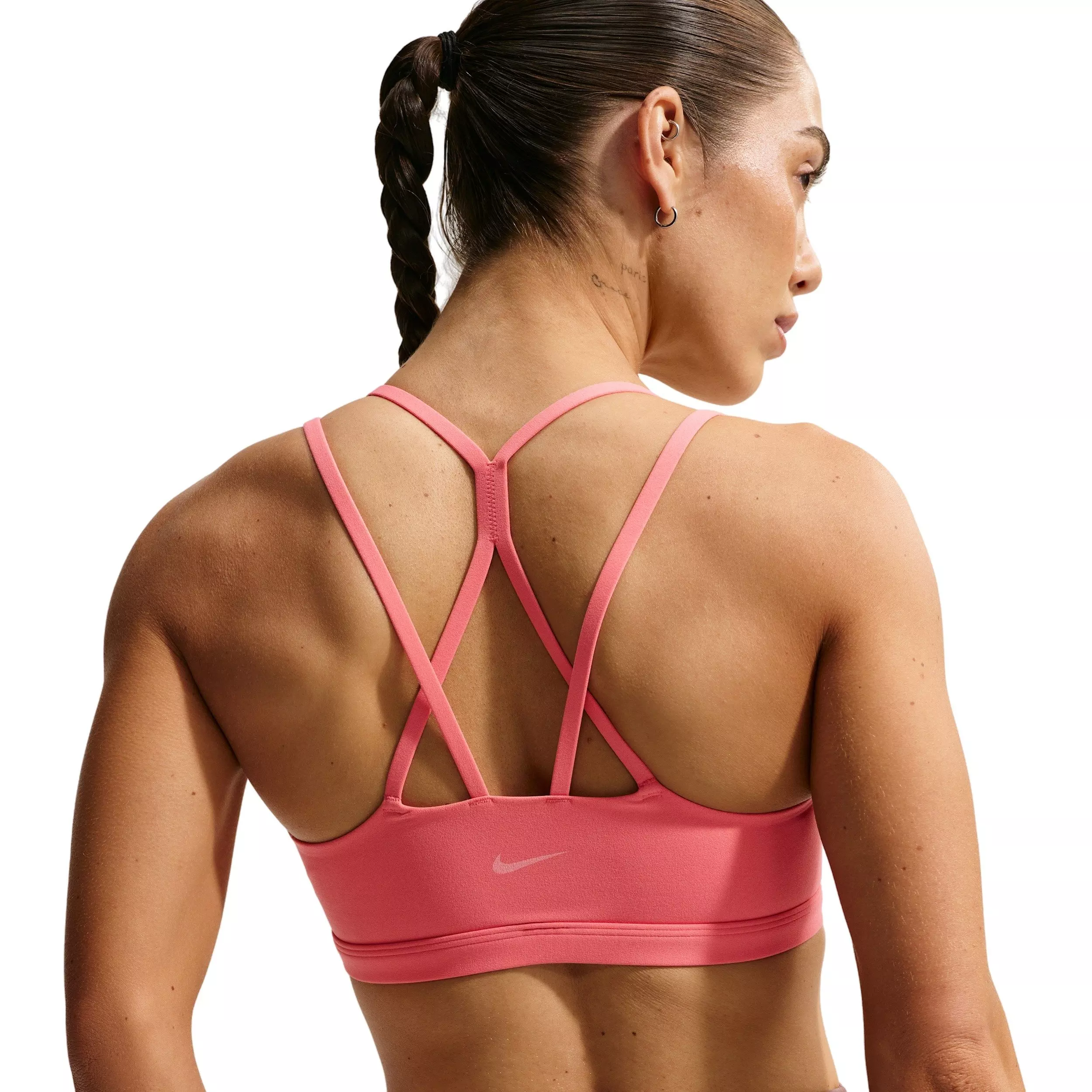 Nike Women's Zenvy Strappy Light-Support Padded Sports Bra - Coral - CORAL