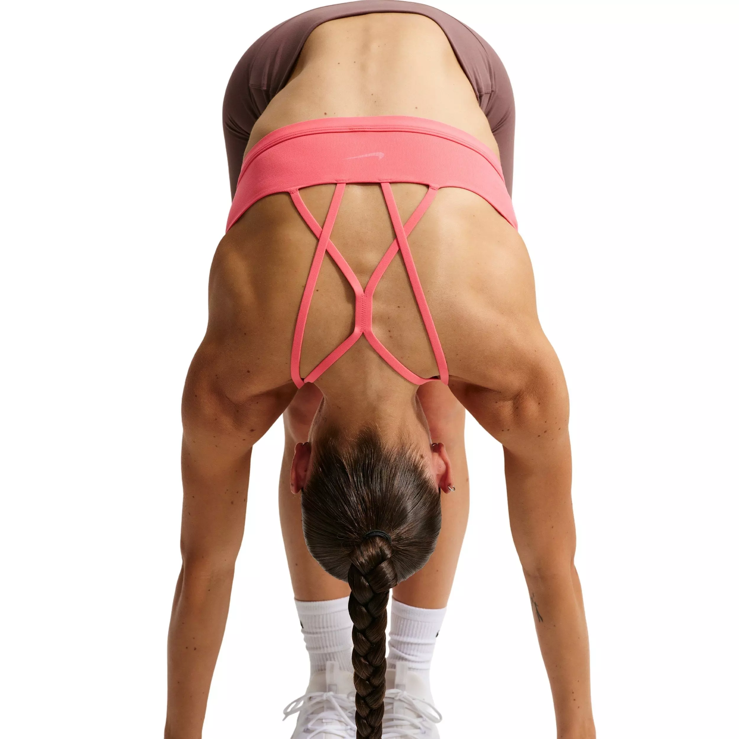 Nike Women's Zenvy Strappy Light-Support Padded Sports Bra - Coral - CORAL