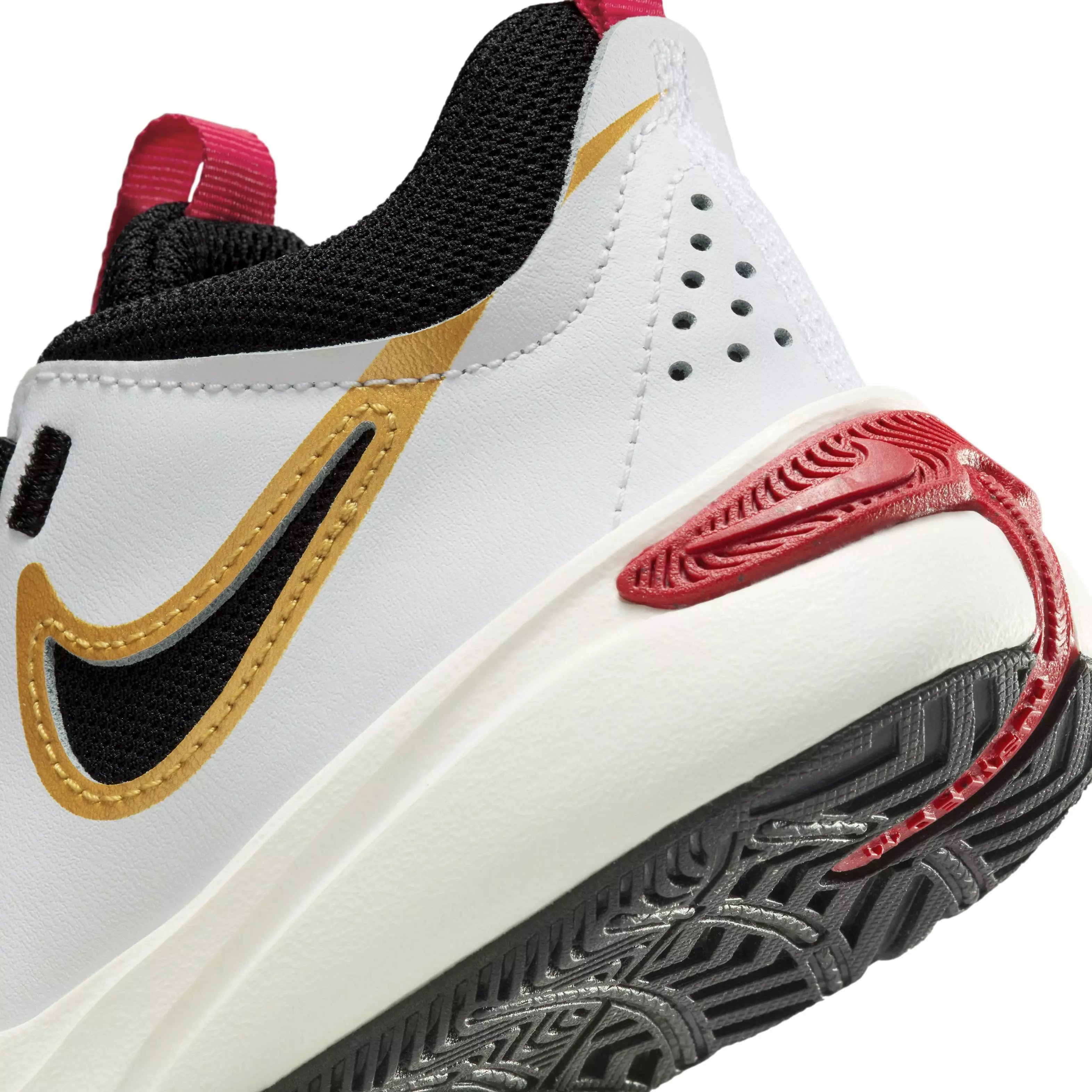 Nike Team Hustle D 11 "White/Metallic Gold/University Red/Black" Preschool Boys' Shoe - WHITE/GOLD/RED/BLACK