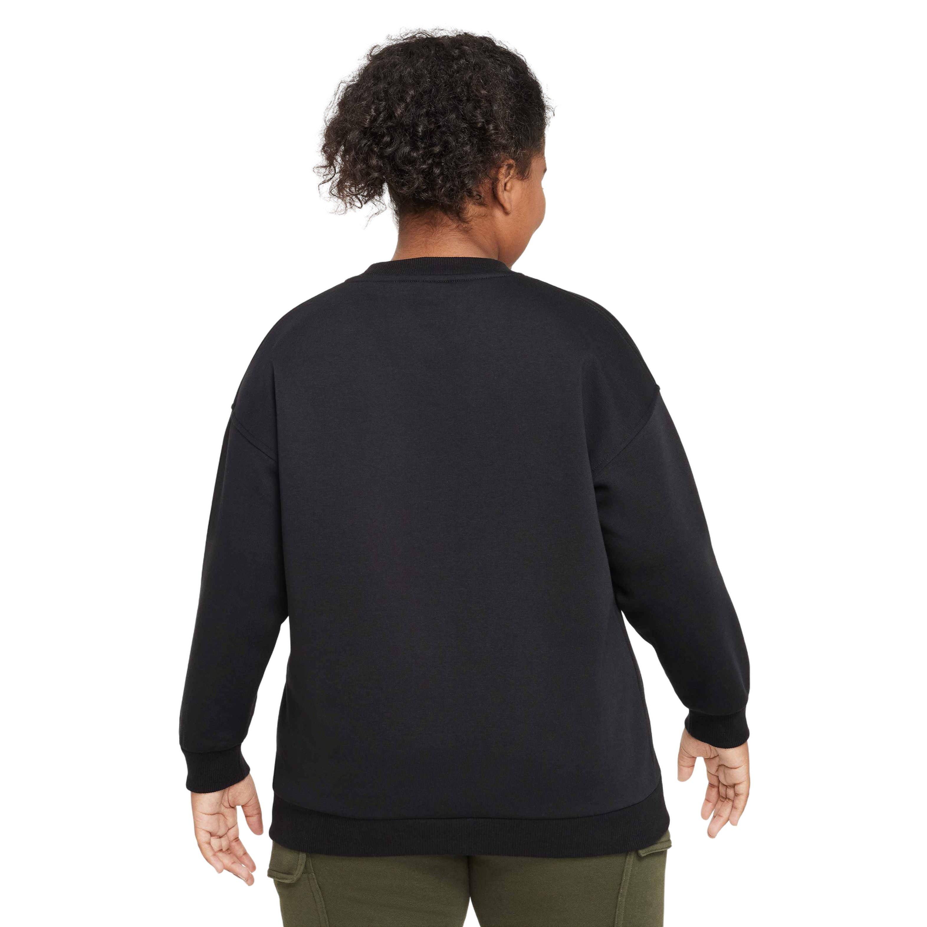 Nike Sportswear Club Fleece Crew LBR Oversized Big Girls' Black Sweatshirt