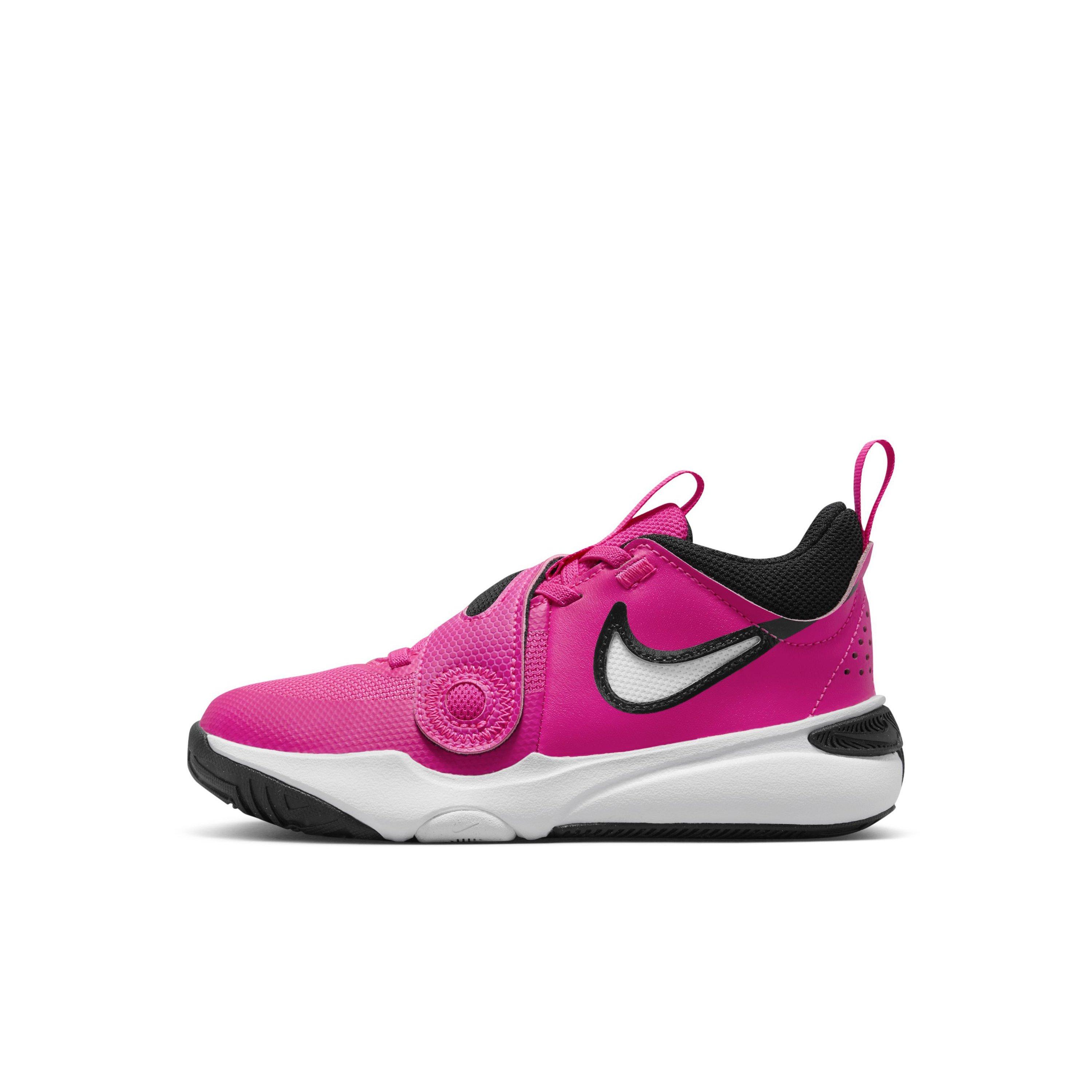 Nike Team Hustle D 11 Preschool Girls' "Fierce Pink/Black/White" Shoe