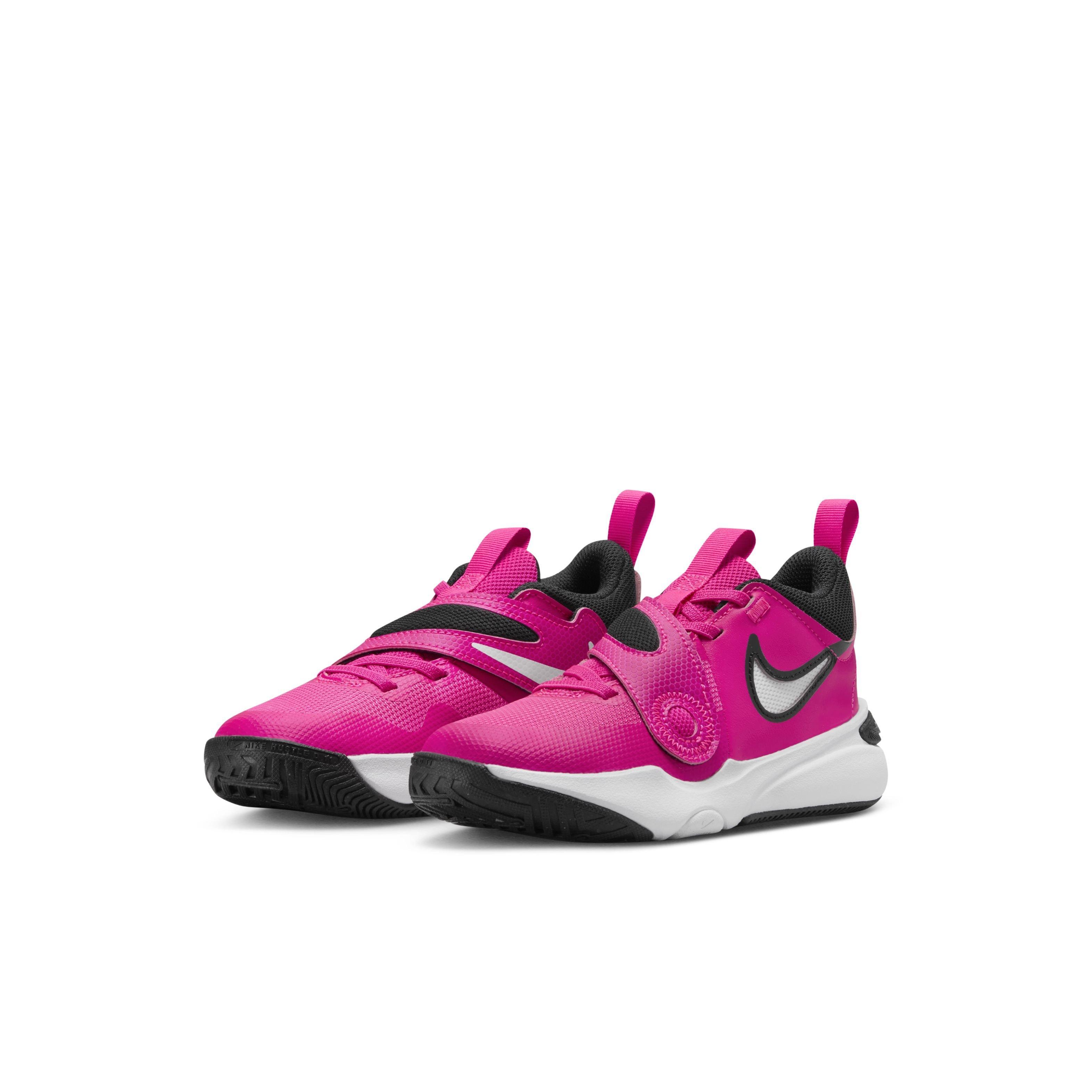Nike Team Hustle D 11 Preschool Girls' "Fierce Pink/Black/White" Shoe
