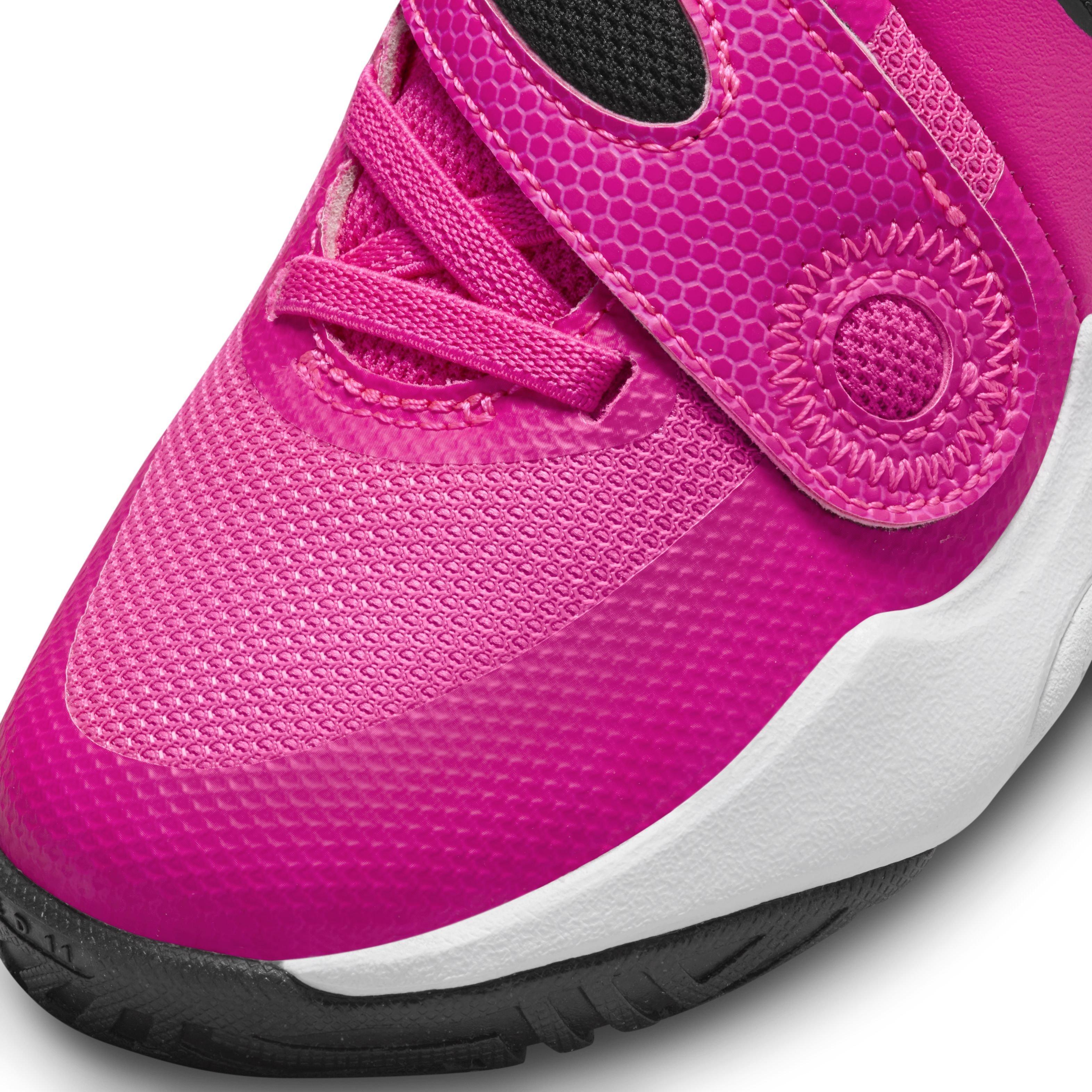 Nike Team Hustle D 11 Preschool Girls' "Fierce Pink/Black/White" Shoe