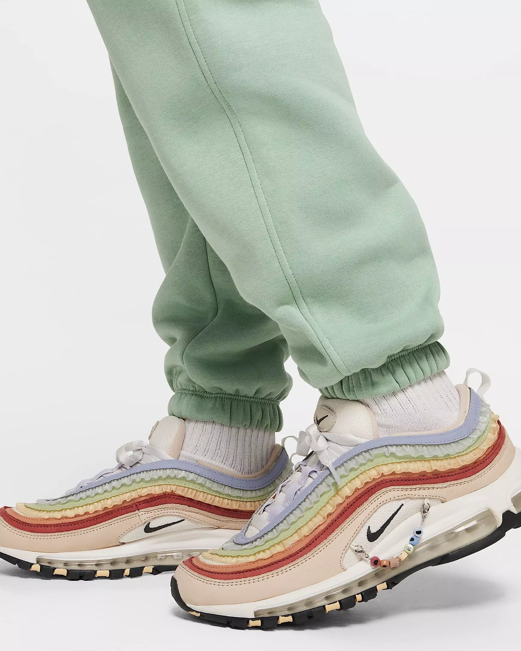 Nike Big Girls' Sportswear Club Fleece LBR Loose Pants - GREEN