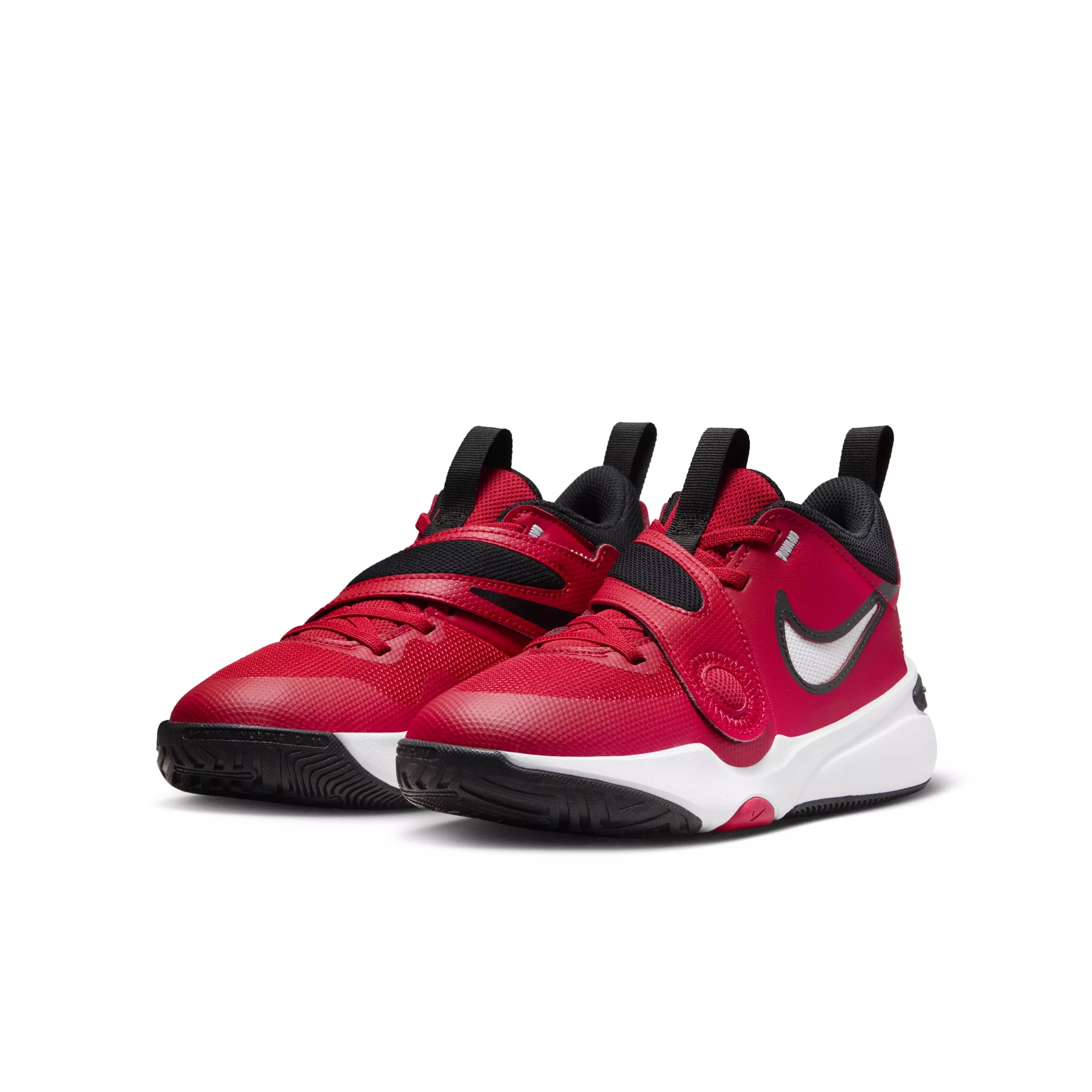 Nike Team Hustle D 11 "Red/Black/White" Grade School Boys' Basketball Shoe - RED/BLACK/WHITE