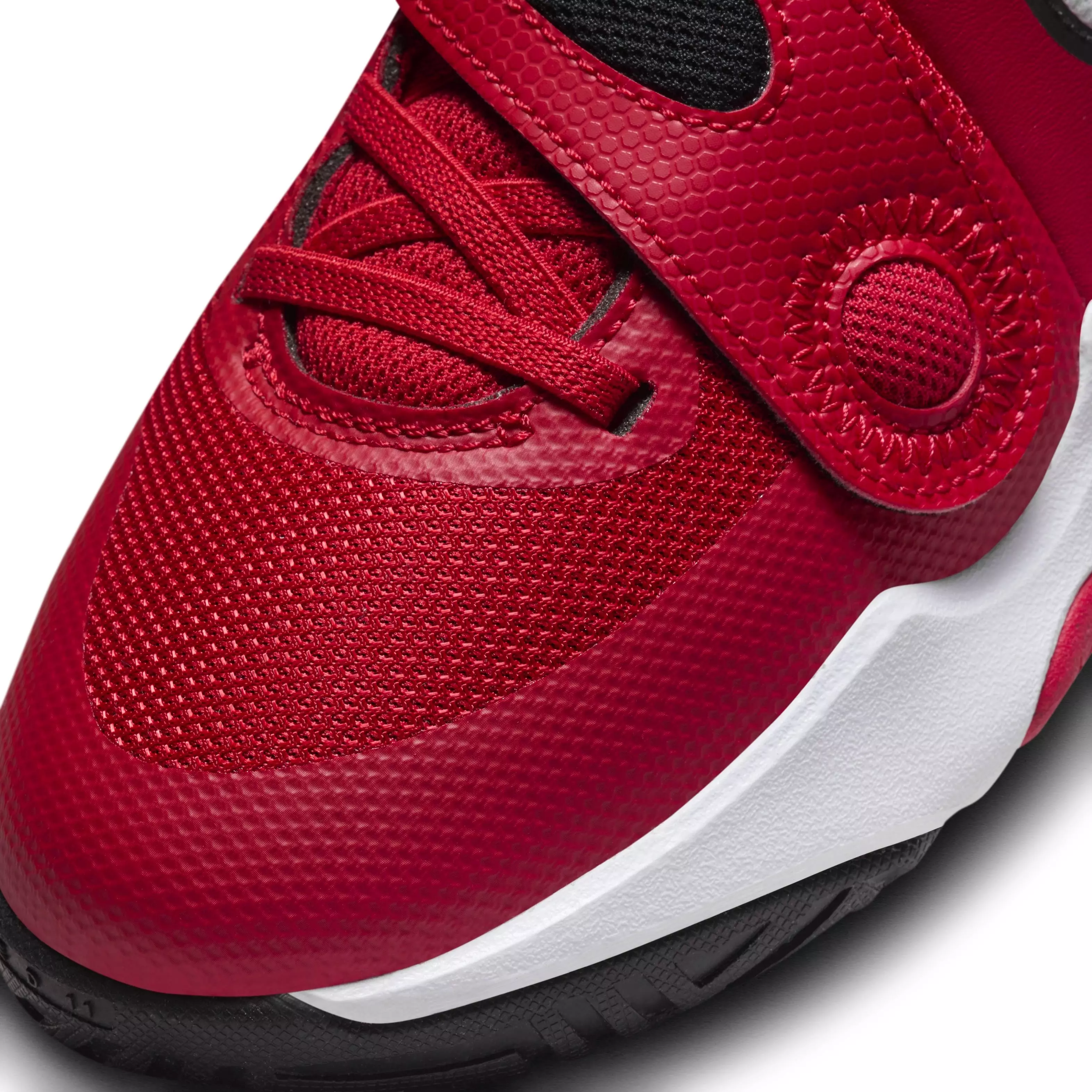 Nike Team Hustle D 11 "Red/Black/White" Grade School Boys' Basketball Shoe - RED/BLACK/WHITE