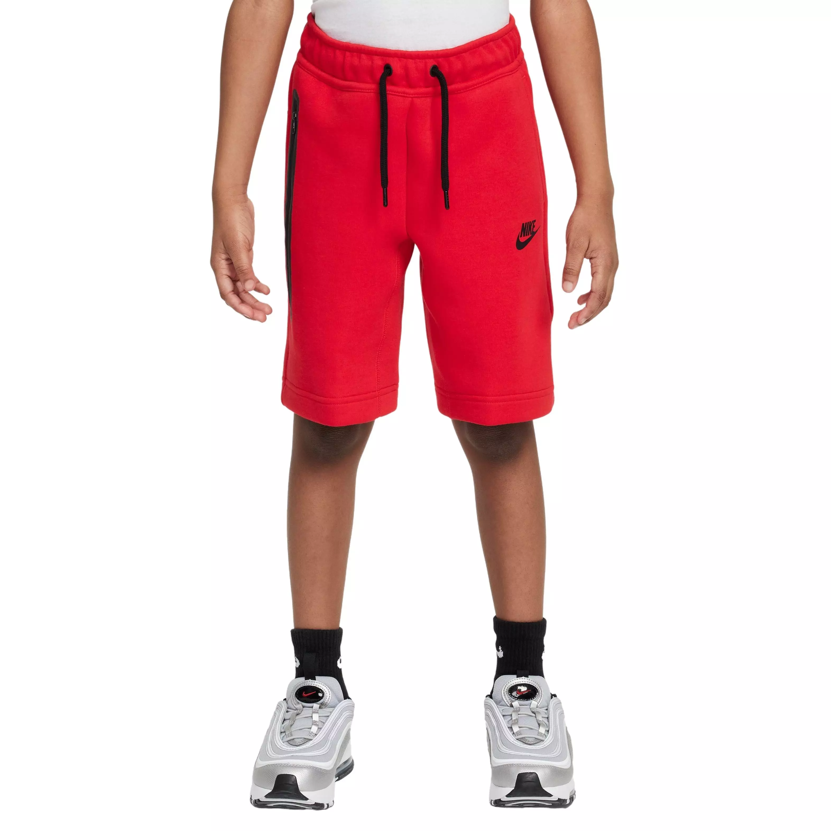 Nike Big Boys' Sportswear Tech Fleece Shorts - RED