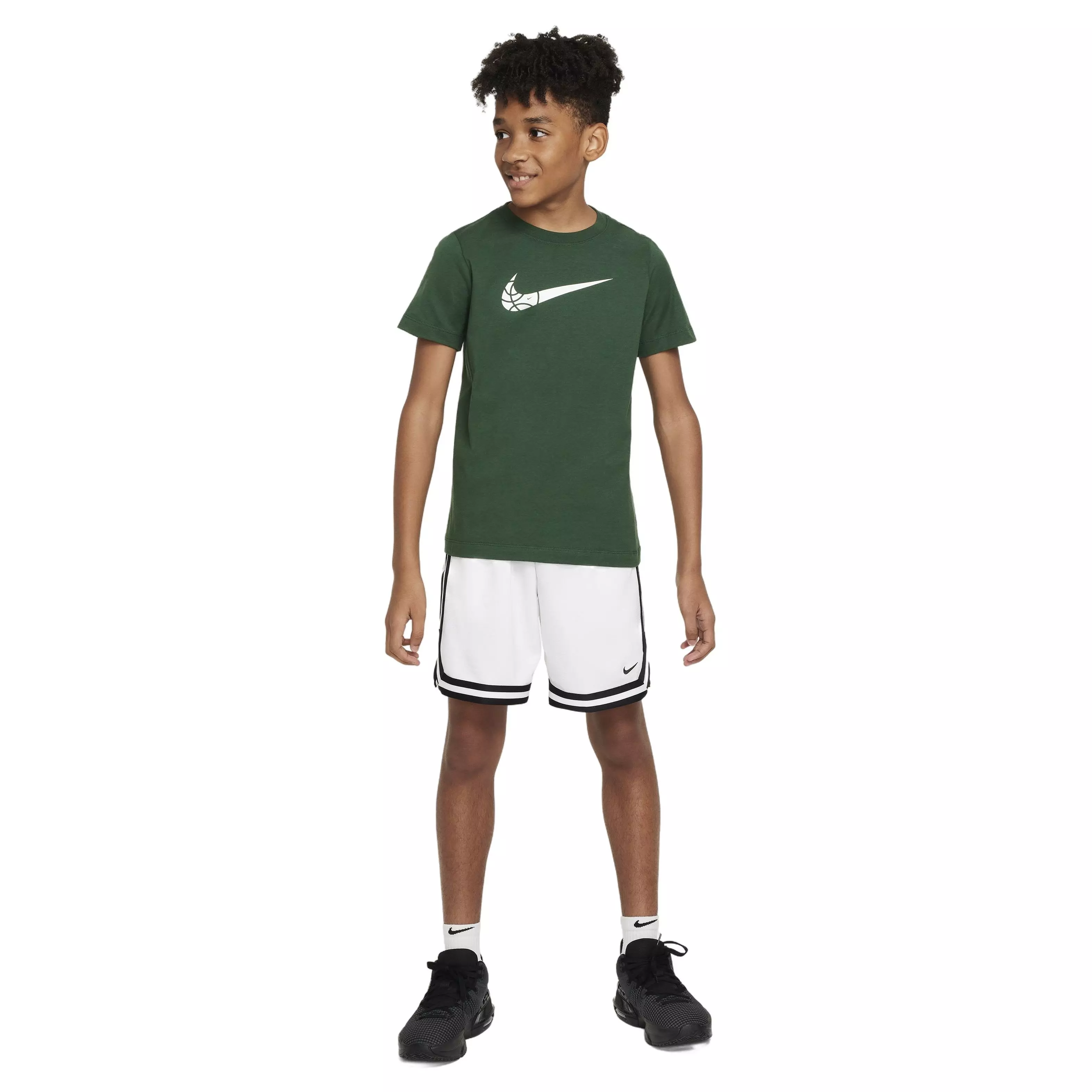 Nike Big Boys' Dri-FIT DNA 24 Basketball Shorts - WHITE