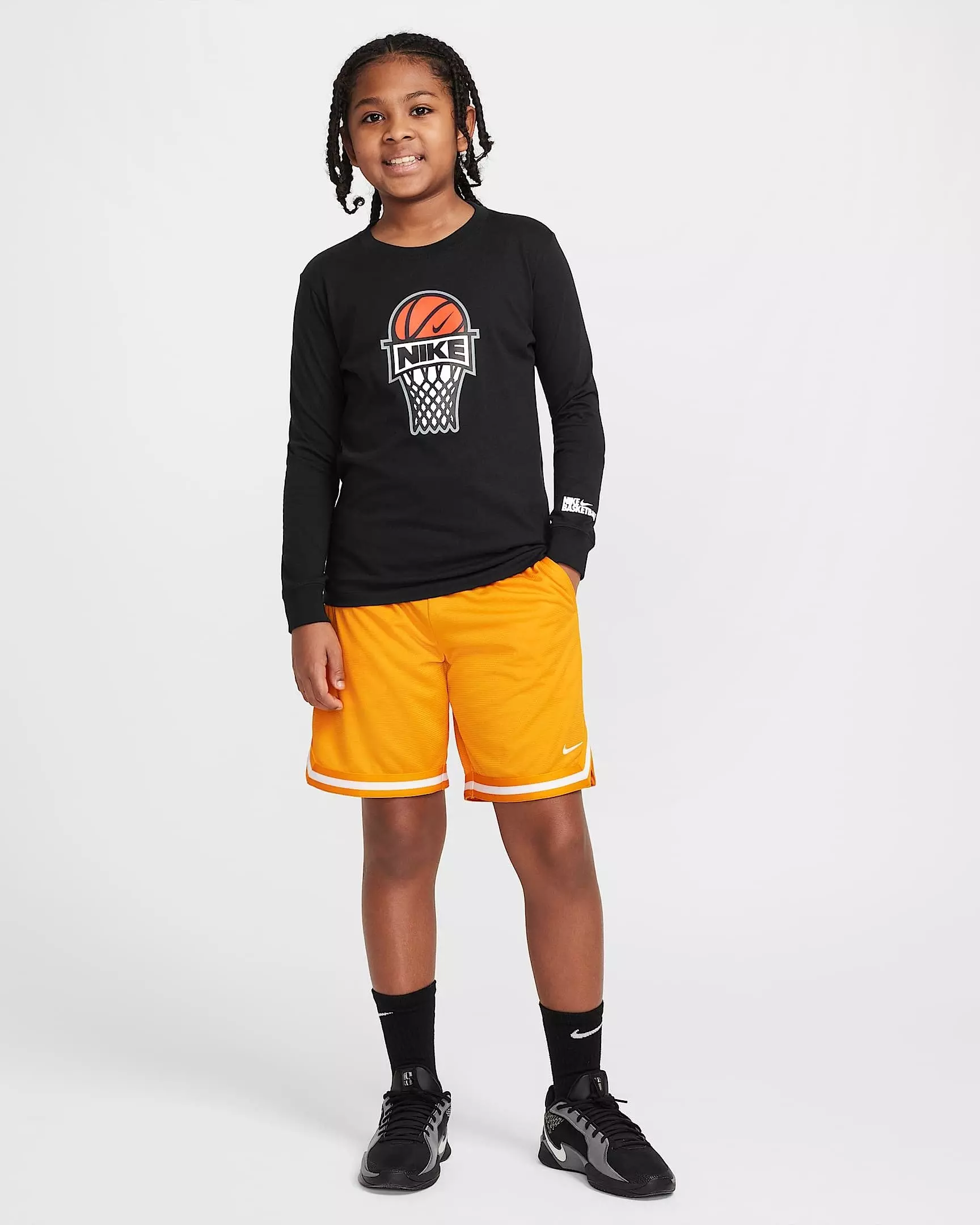 Nike Big Boys' Dri-FIT DNA 24 Basketball Shorts - ORANGE