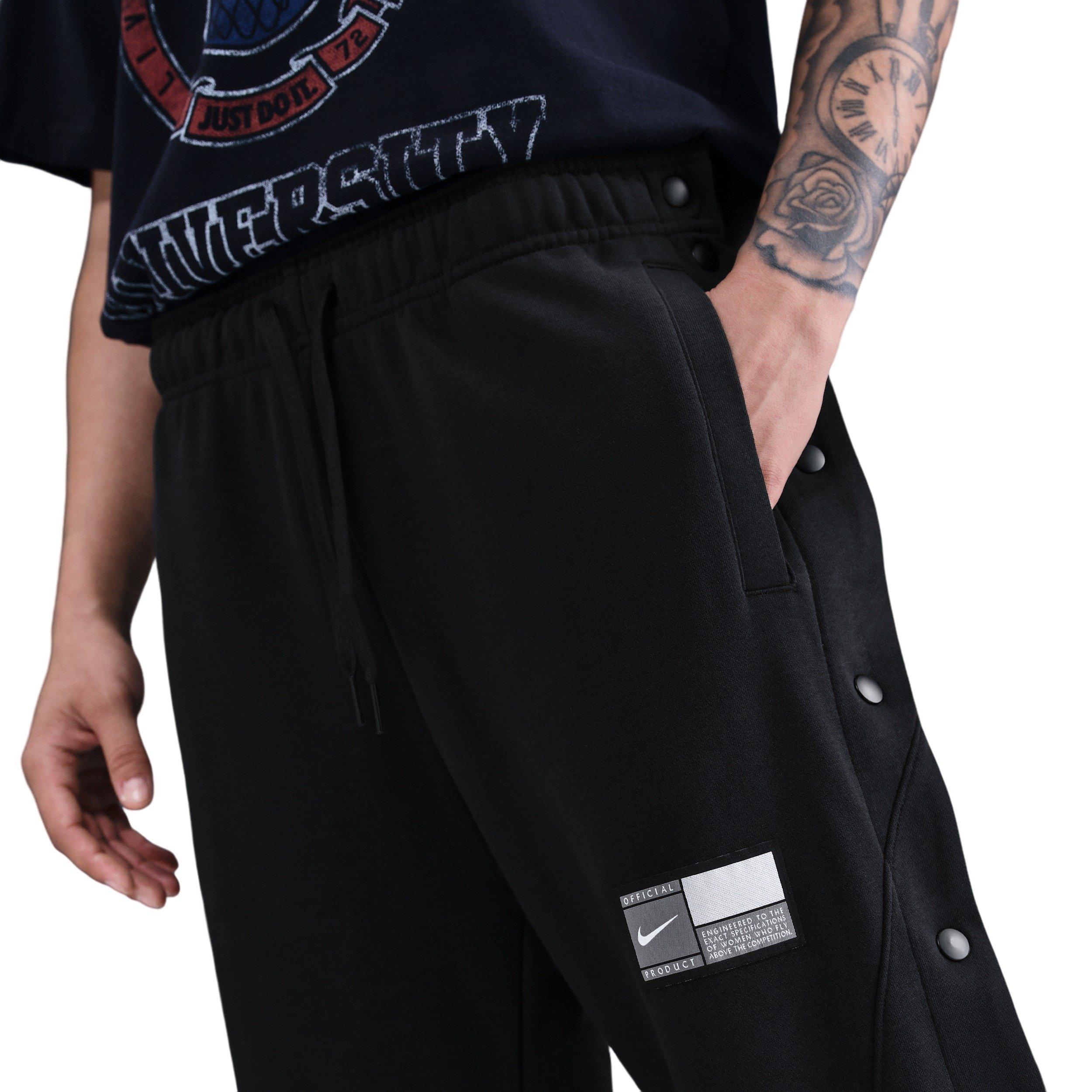 Nike Women's Fleece Tear-Away Basketball Pants - Black - BLACK Thumbnail View 3