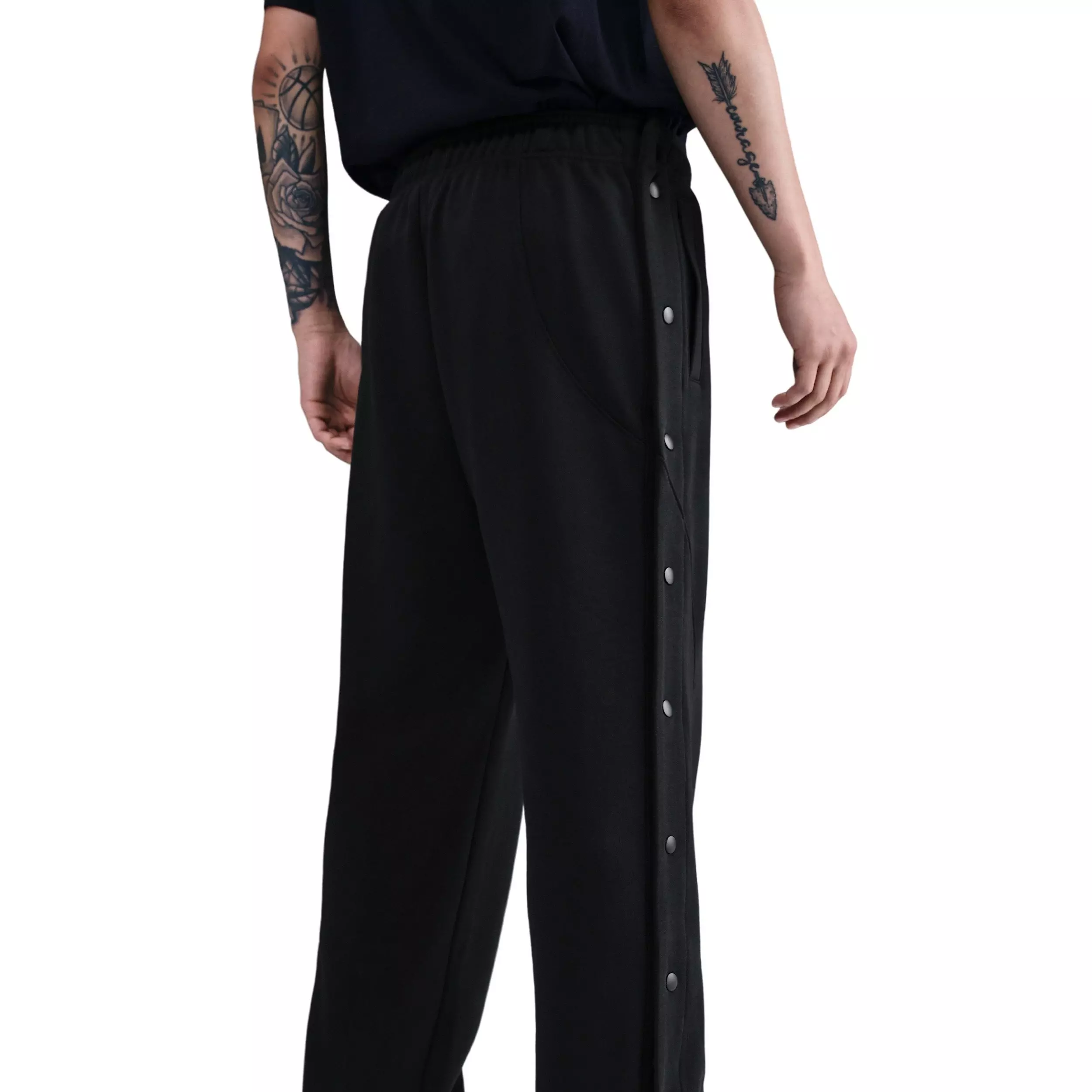 Nike Women's Fleece Tear-Away Basketball Pants -Black - BLACK