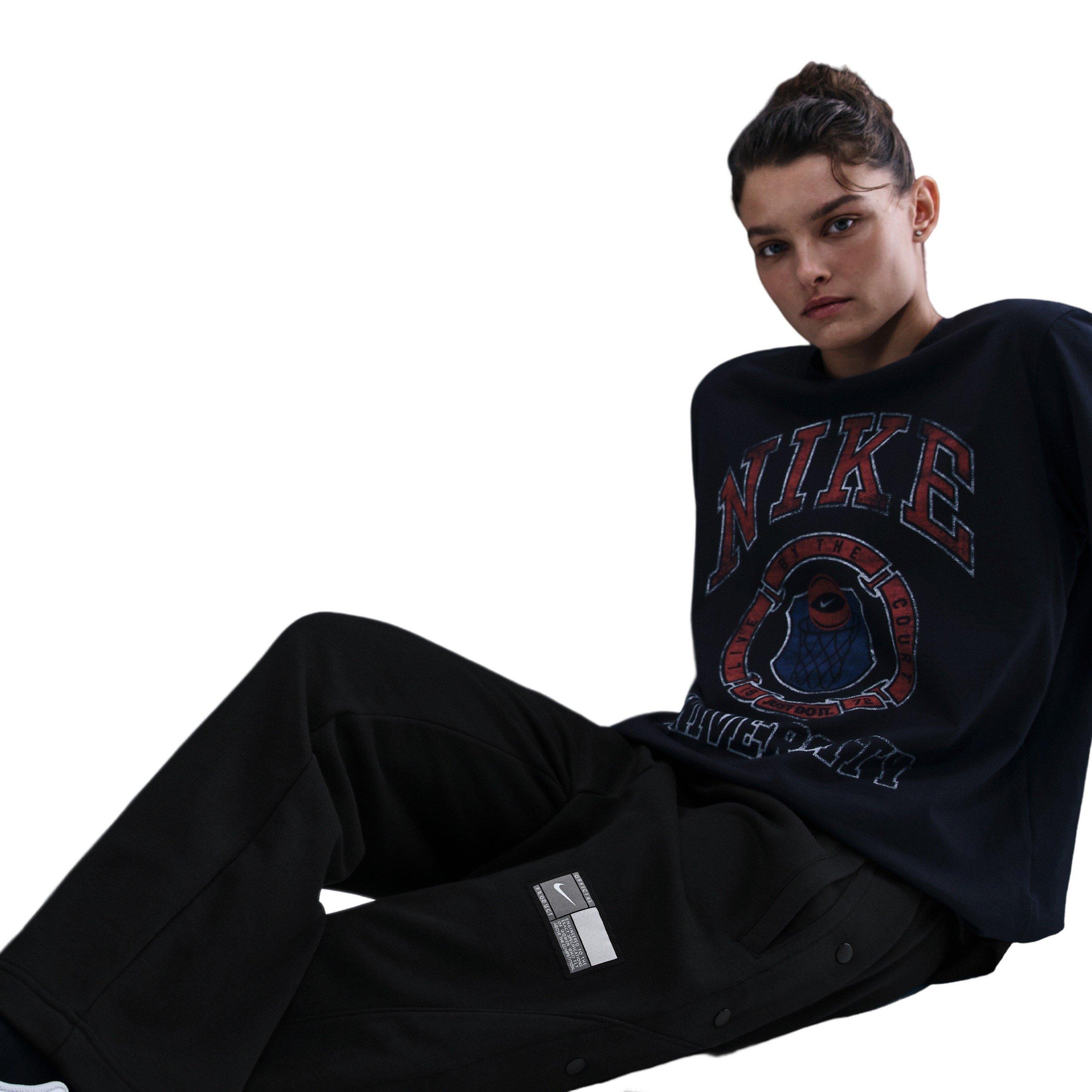 Nike Women's Fleece Tear-Away Basketball Pants -Black - BLACK Thumbnail View 5