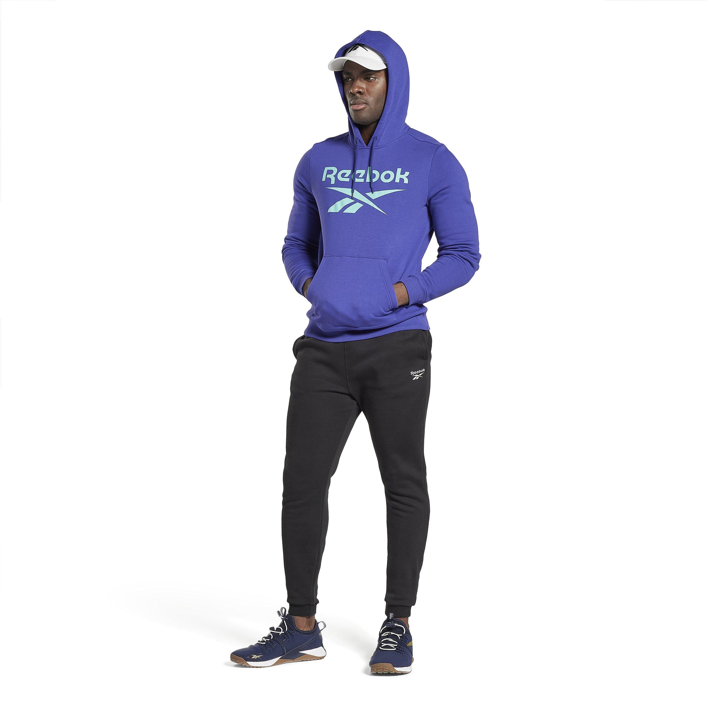 Reebok Men's Identity Fleece Stacked Logo Pullover- Blue - Hibbett