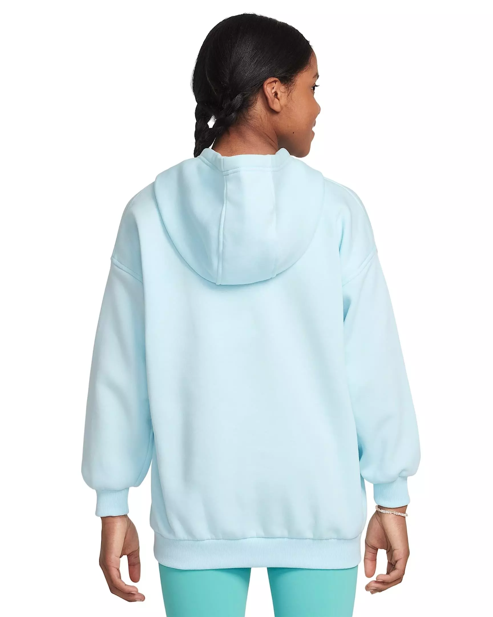Nike Big Girls' Sportswear Club Fleece Oversized Pullover Hoodie -Blue - BLUE