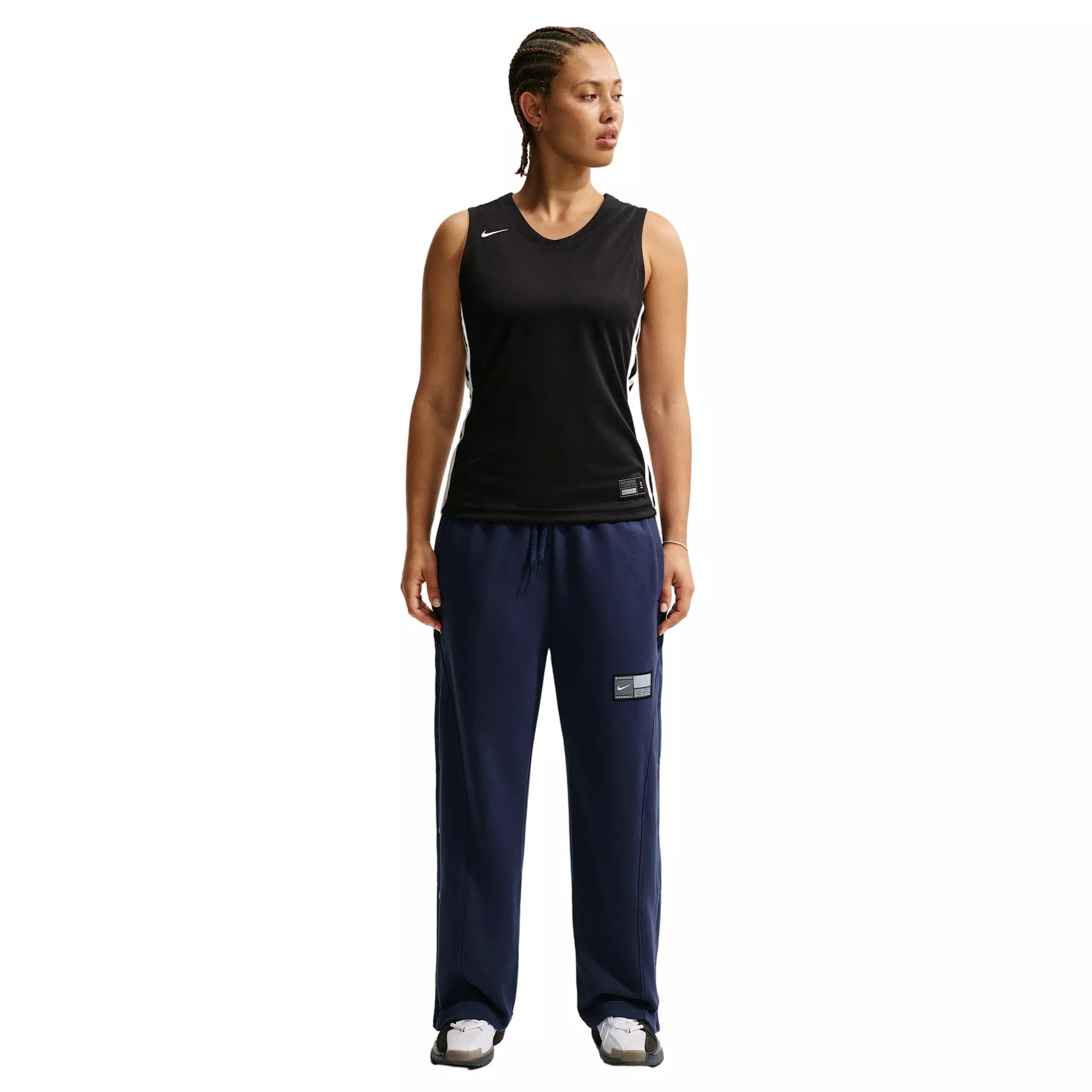 Nike Women's Fleece Tear-Away Basketball Pants -Navy - NAVY