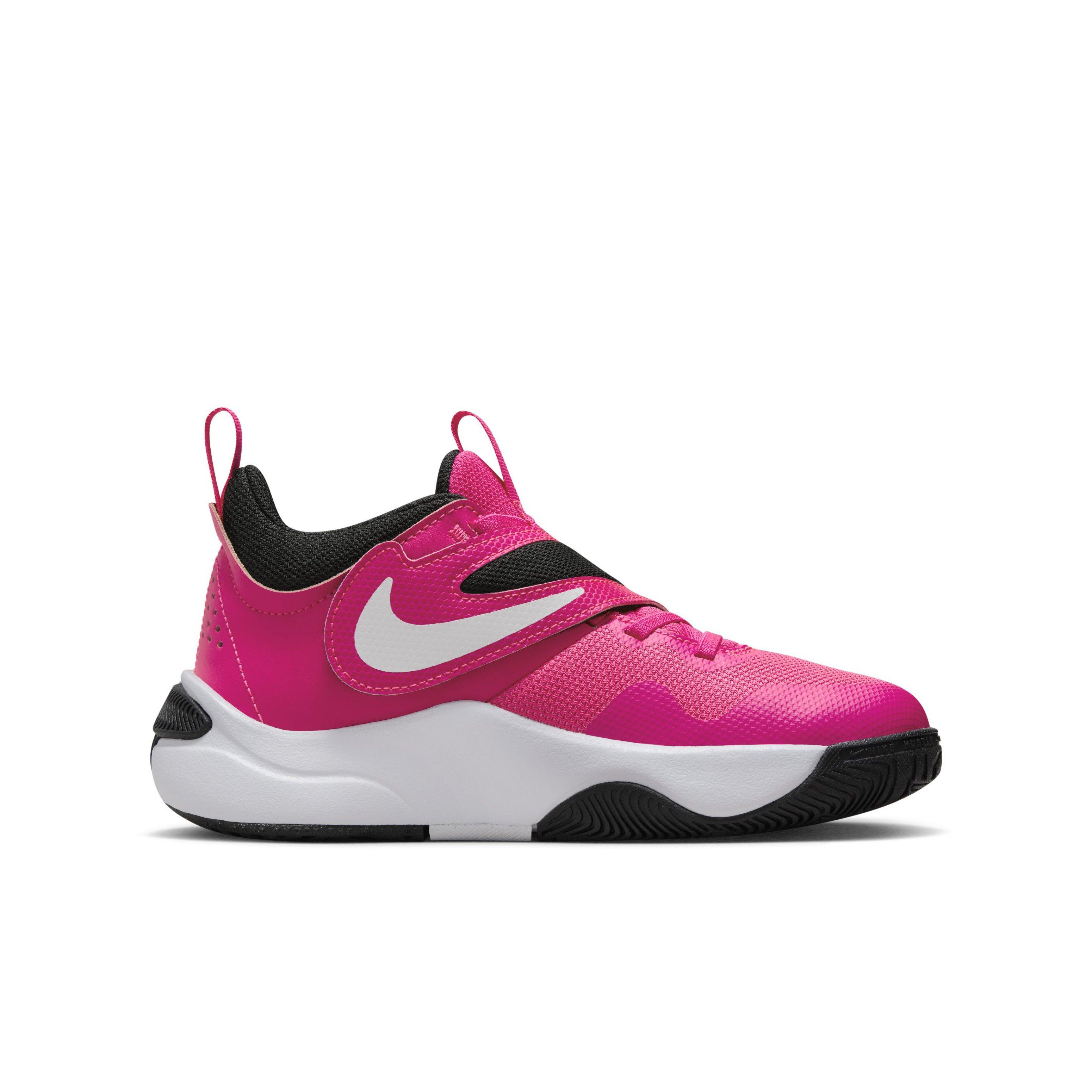 Nike Team Hustle D 11 Grade School Girls' "Fierce Pink/Black/Playful Pink/White" Basketball Shoe