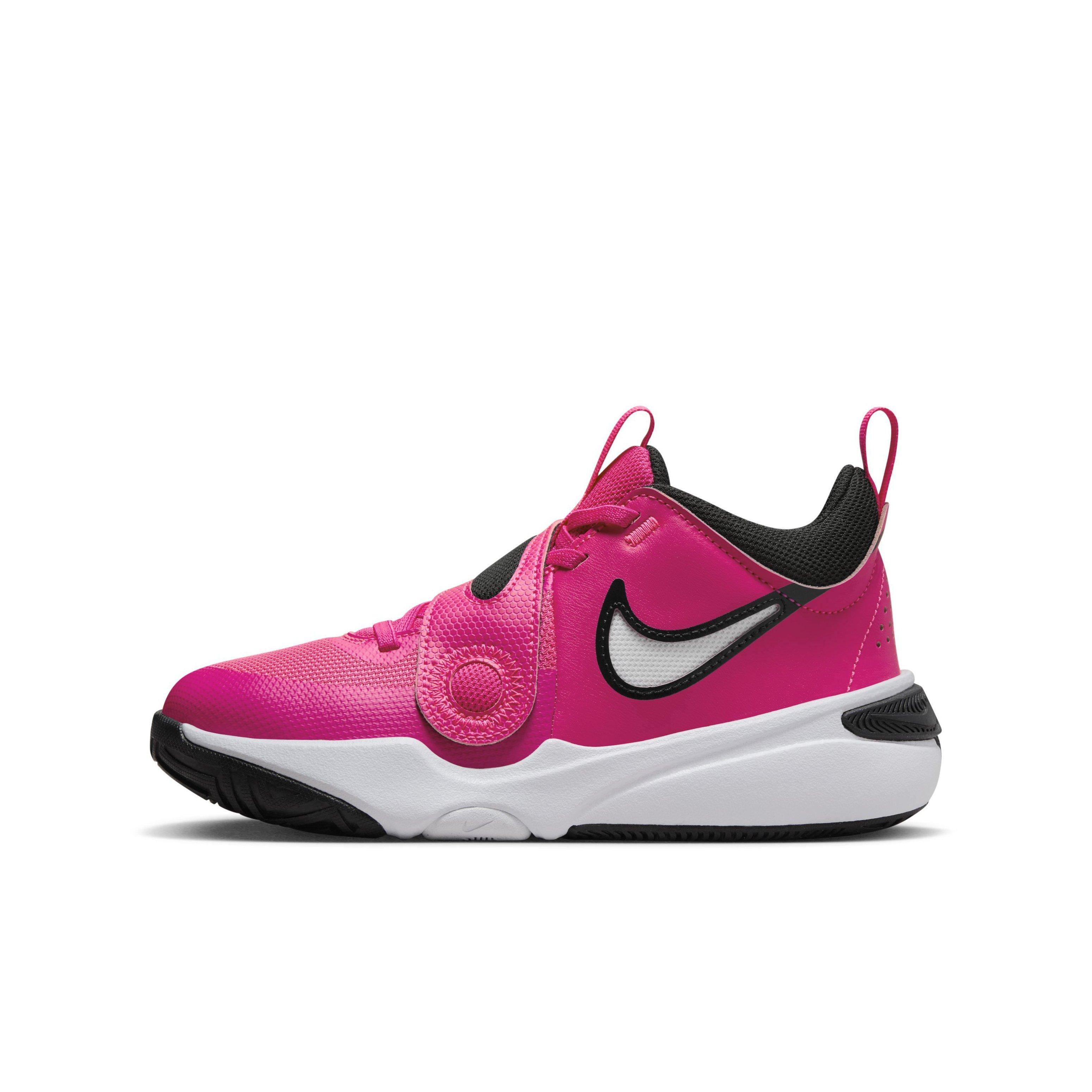 Nike Team Hustle D 11 Grade School Girls' "Fierce Pink/Black/Playful Pink/White" Basketball Shoe
