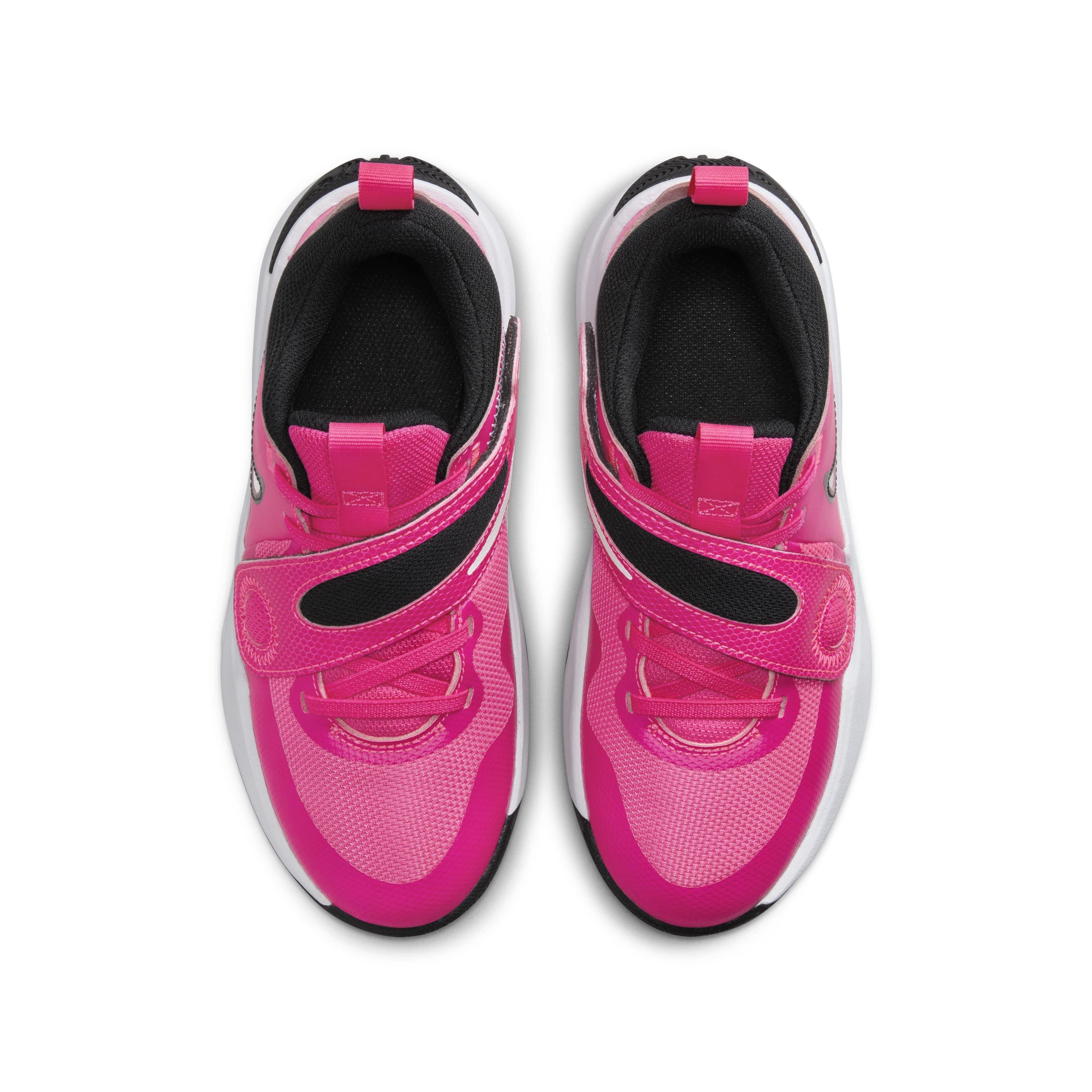 Nike Team Hustle D 11 Grade School Girls' "Fierce Pink/Black/Playful Pink/White" Basketball Shoe