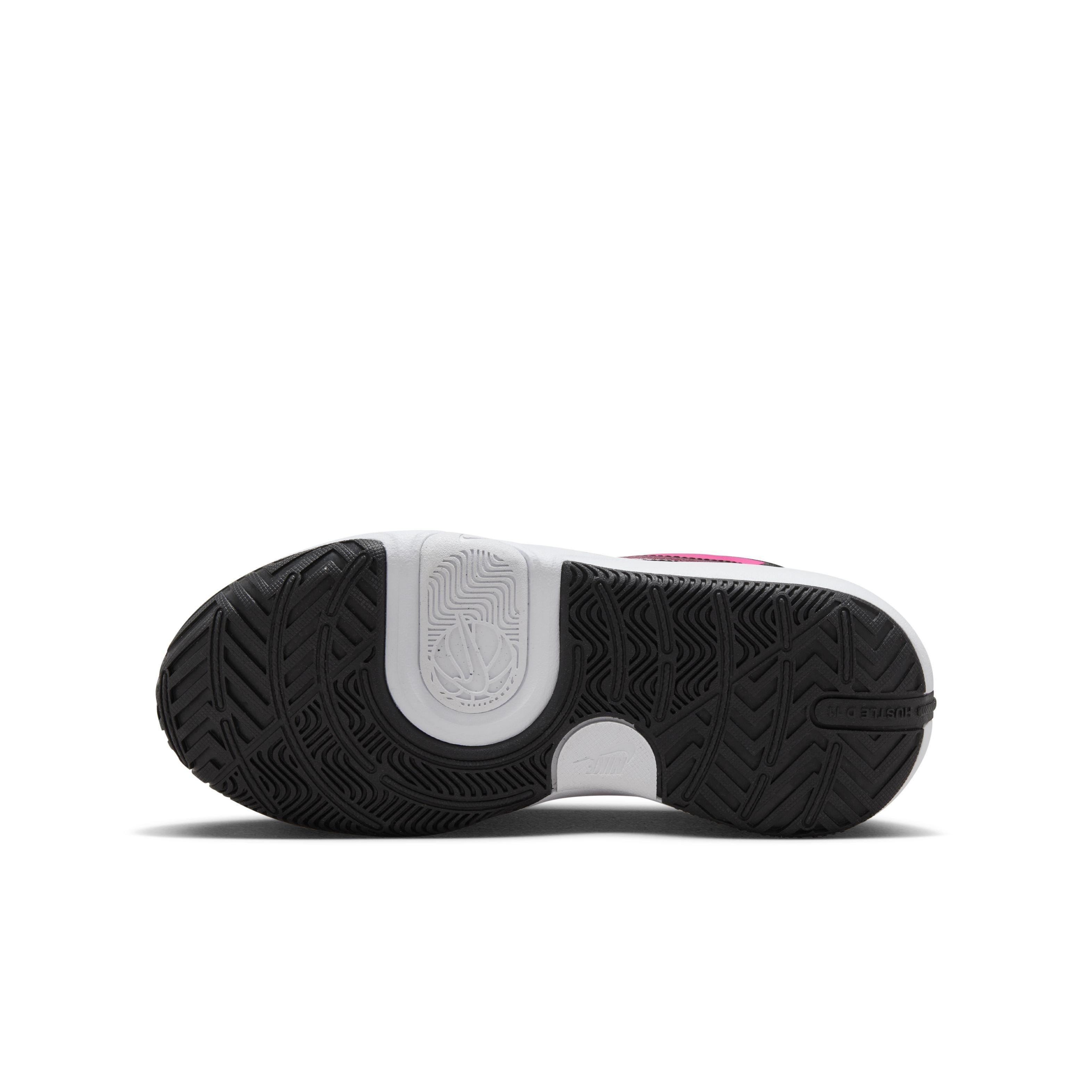 Nike Team Hustle D 11 Grade School Girls' "Fierce Pink/Black/Playful Pink/White" Basketball Shoe