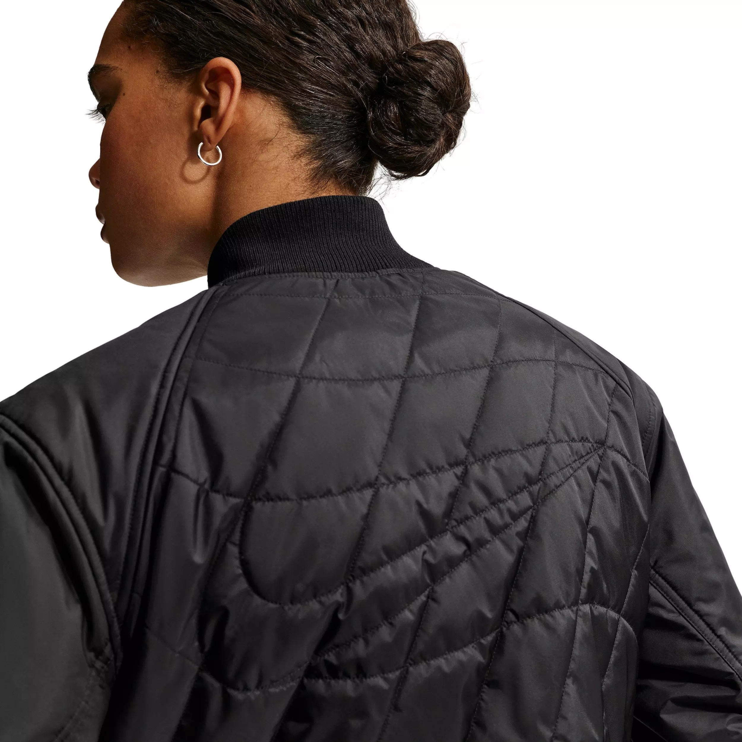 Nike Women's Sportswear Loose Quilted Jacket - Black - BLACK