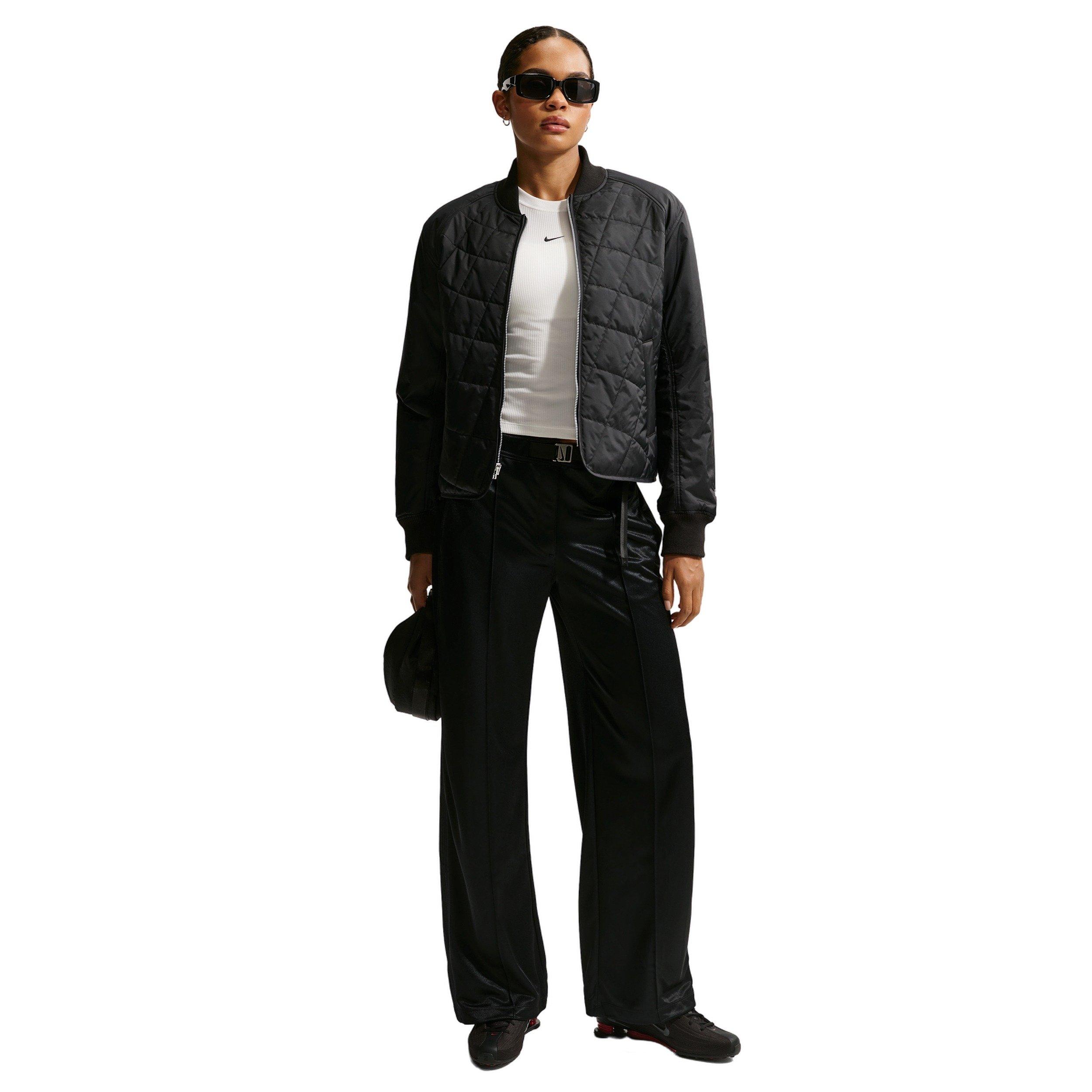 Nike Women's Sportswear Loose Quilted Jacket - Black - BLACK Thumbnail View 4