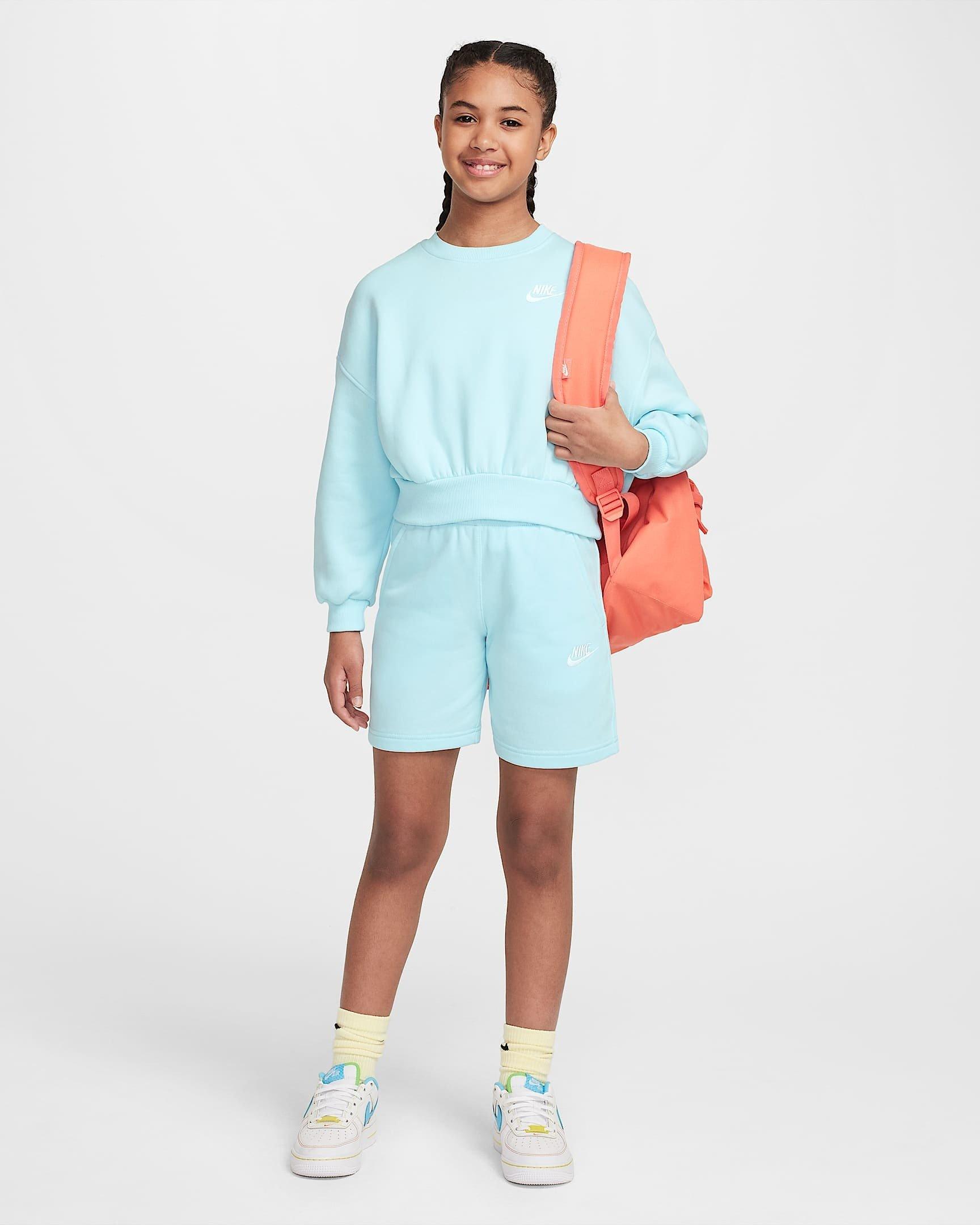 Nike Sportswear Club Fleece Boxy Crew-Neck LBR Big Girls' Sweatshirt