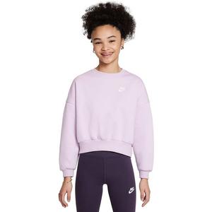 Nike Big Girls' Sportswear Club Fleece Boxy Crew-Neck LBR Sweatshirt