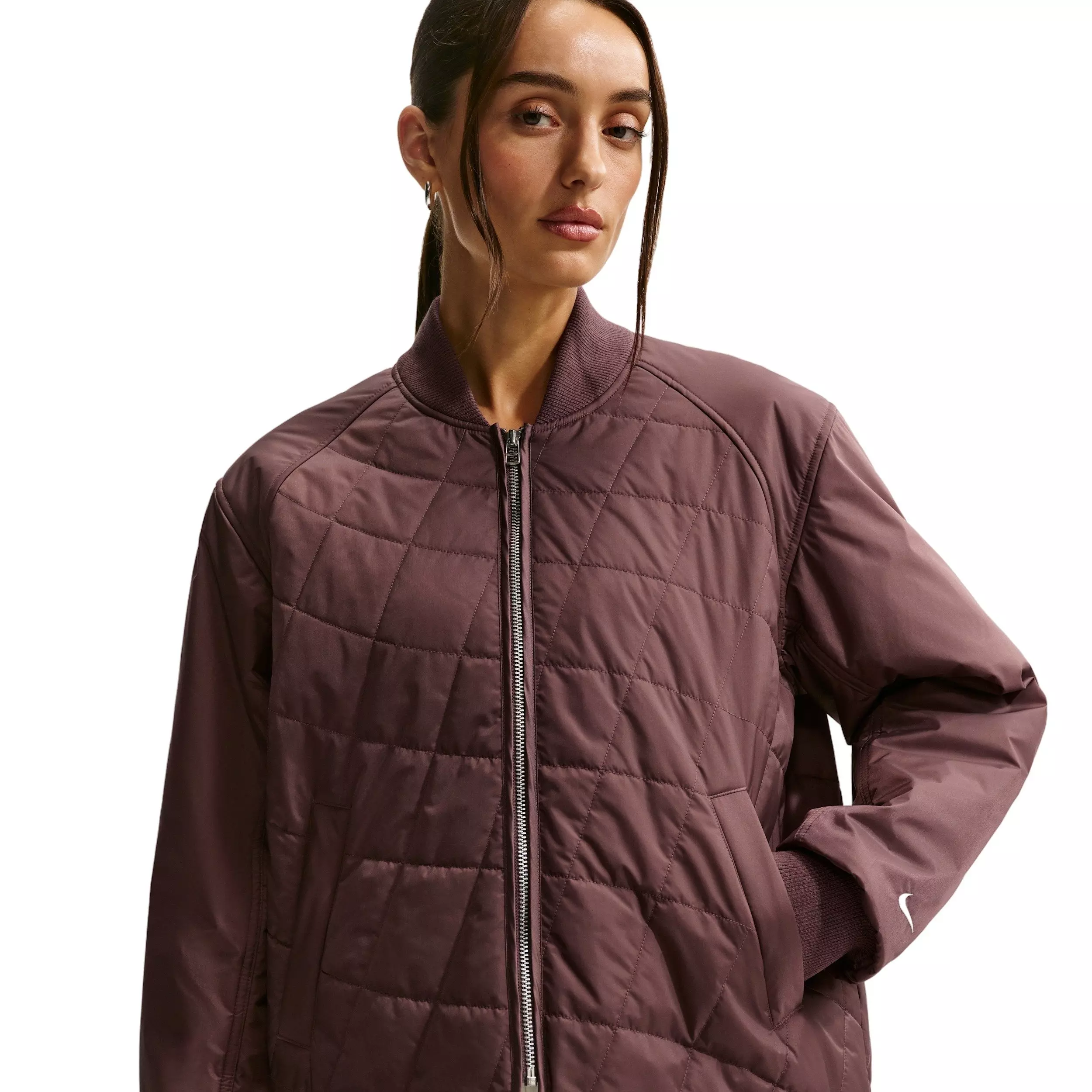 Nike Women's Sportswear Loose Quilted Jacket -Tattoo Purple - TATTOO PURPLE