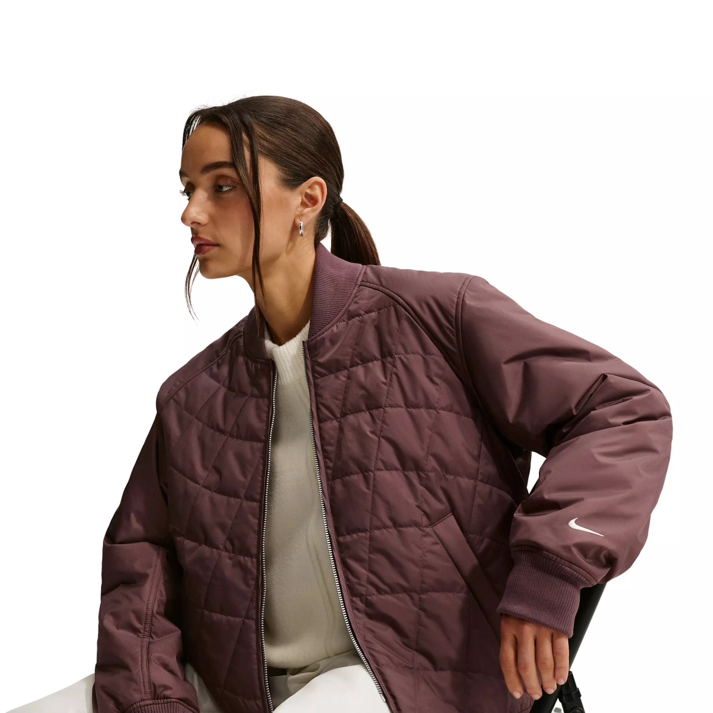 Nike Women's Sportswear Loose Quilted Jacket -Tattoo Purple - TATTOO PURPLE