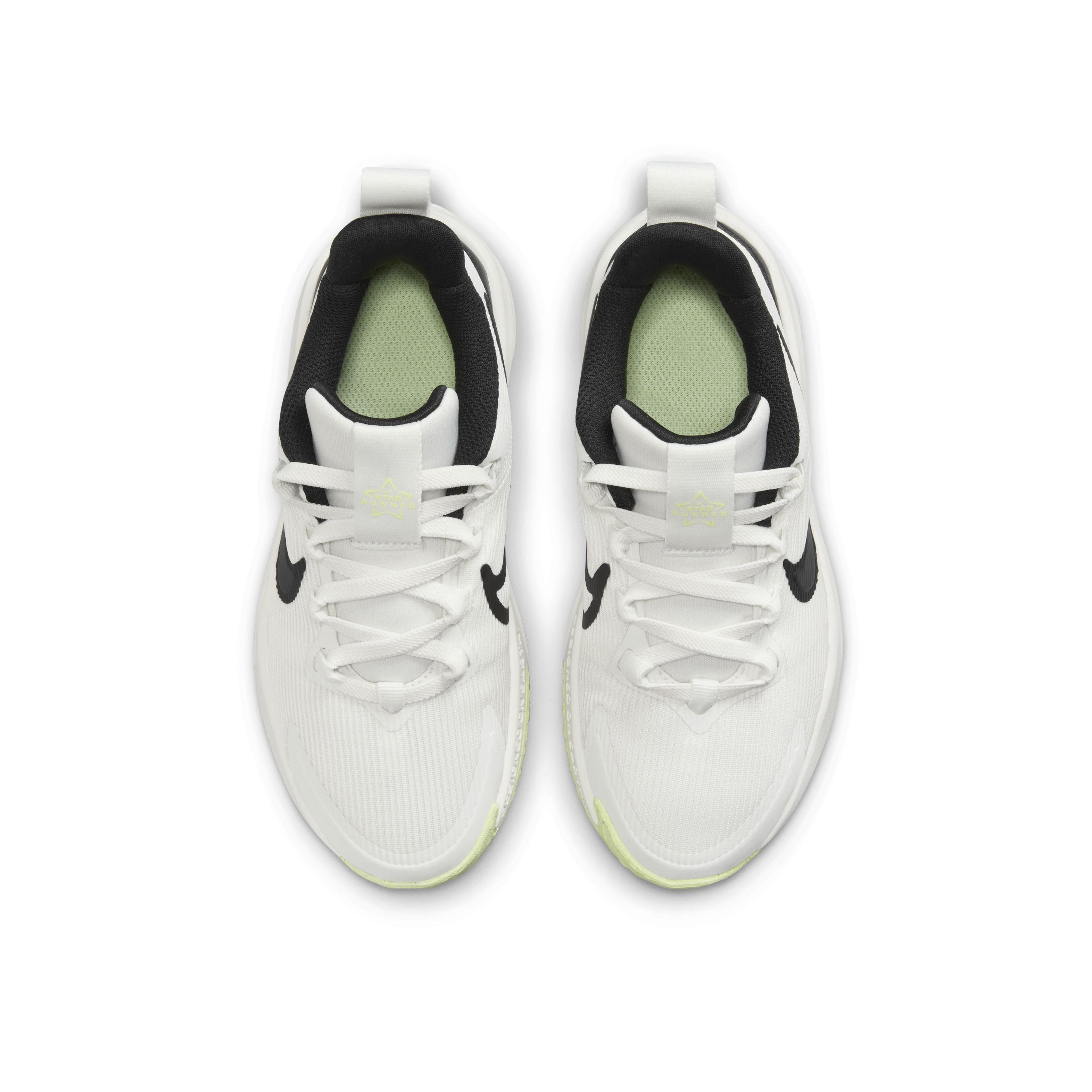 Nike Star Runner 4 "Summit White/Barely Volt/White/Black" Preschool Boys' Running Shoe - WHITE/VOLT/WHITE/BLACK Thumbnail View 4
