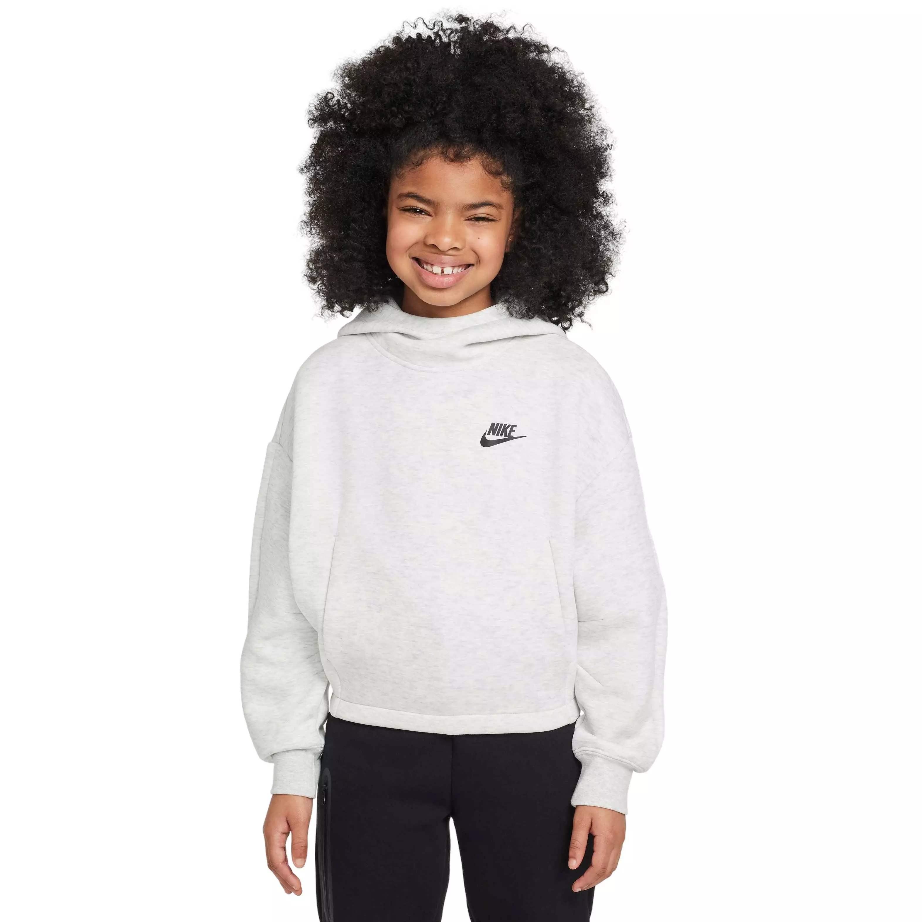 Nike Big Girls' Sportswear Tech Fleece Oversized Hoodie - GREY