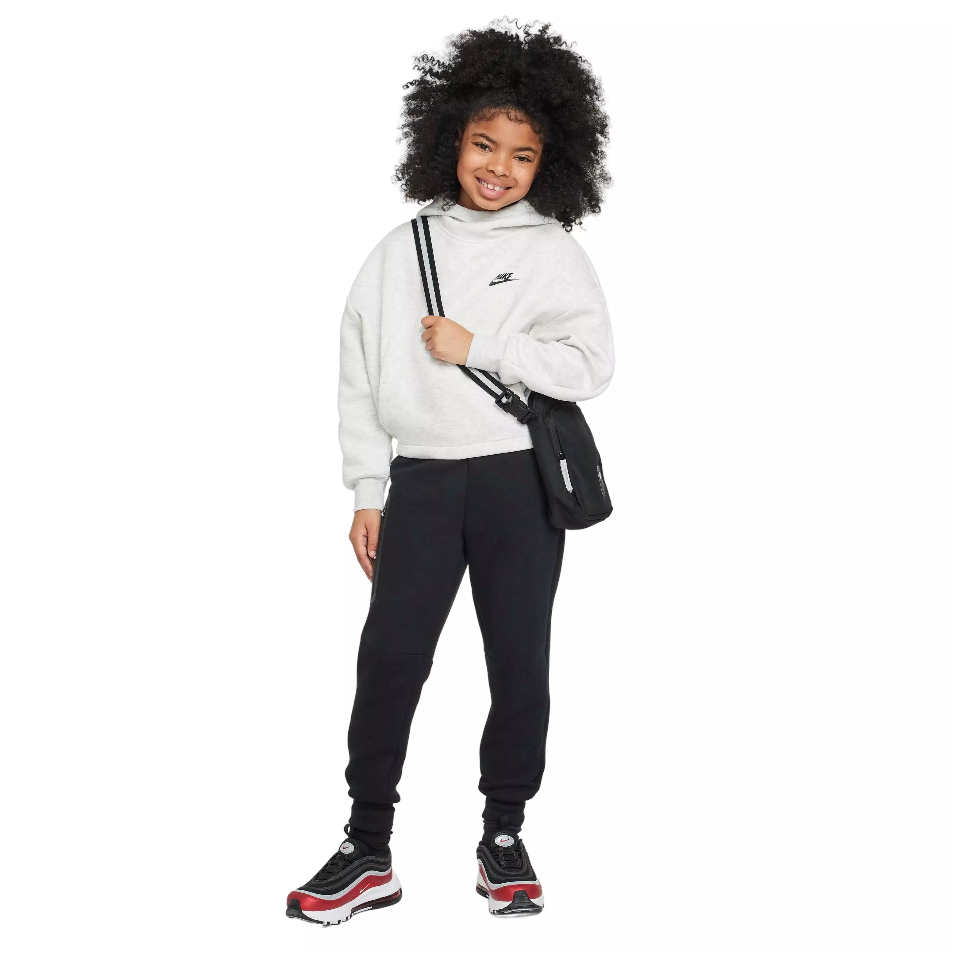 Nike Big Girls' Sportswear Tech Fleece Oversized Hoodie - GREY