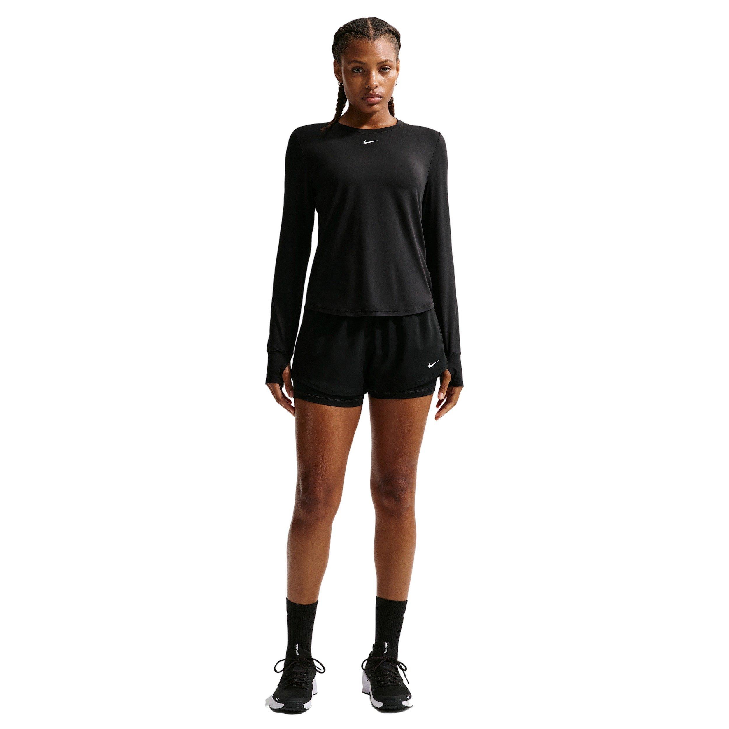 Nike Women's One Classic Dri-FIT Long-Sleeve Top -Black - BLACK Thumbnail View 4