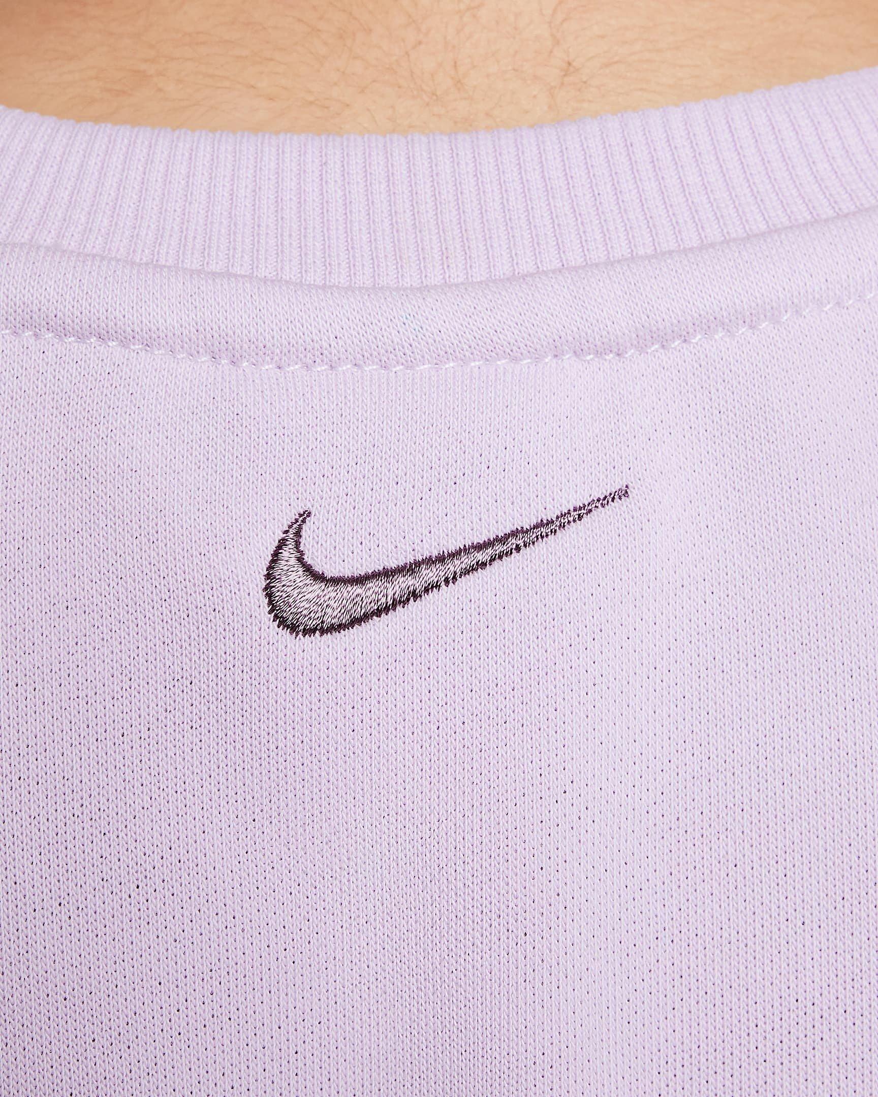 Nike Sportswear Club French Terry Crewneck Big Girls' Purple Sweatshirt